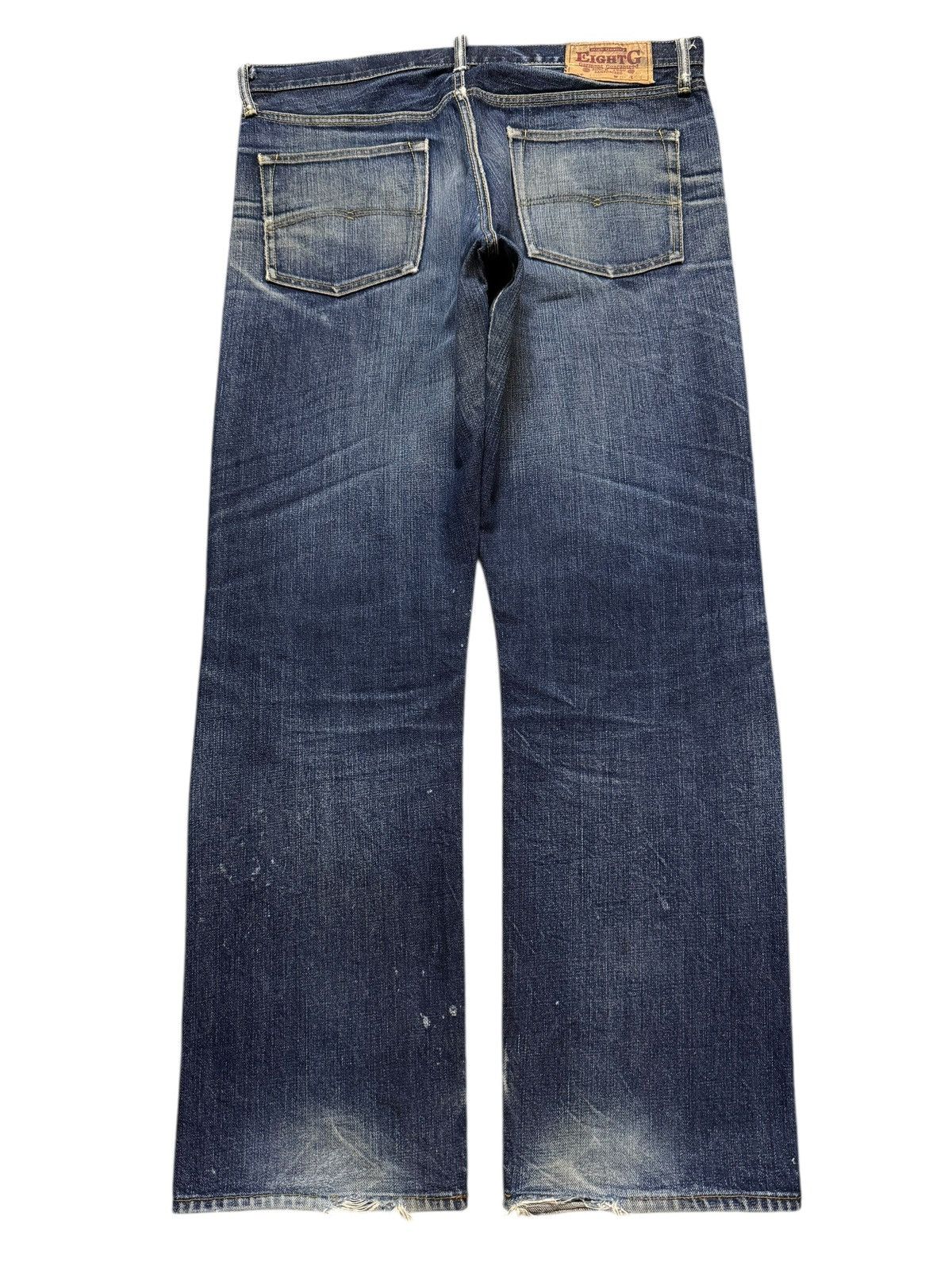 EIGHT-G Vintage 90s Japan Eight-G Faded Wash Distress Wide Leg Loose Size US 36 / EU 52 - 2 Thumbnail