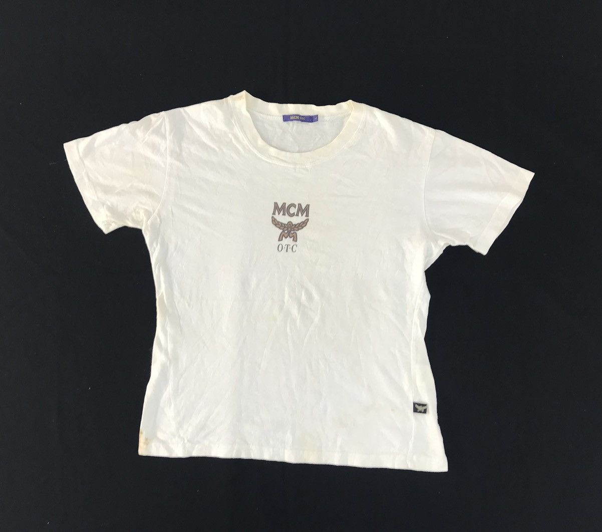 Designer × MCM Hype MCM Otc Big Logo Crewneck White Tee Size L / US 10 / IT 46 - 1 Thumbnail