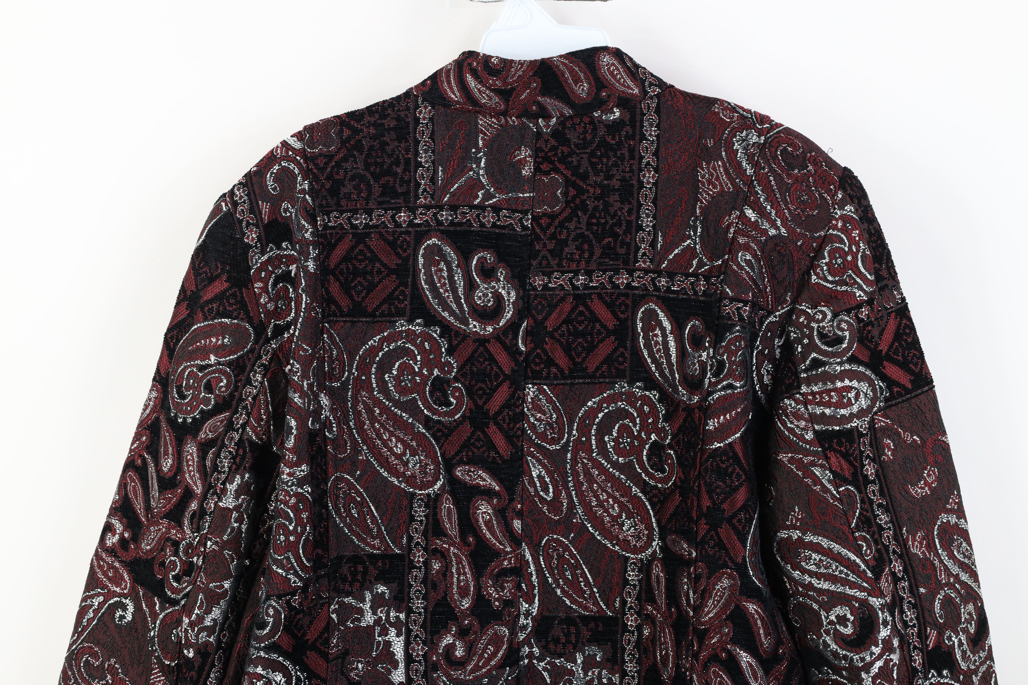 Vintage Vintage 90s Streetwear Paisley Flower Metallic Blazer Jacket Size L / US 10 / IT 46 - 12 Thumbnail