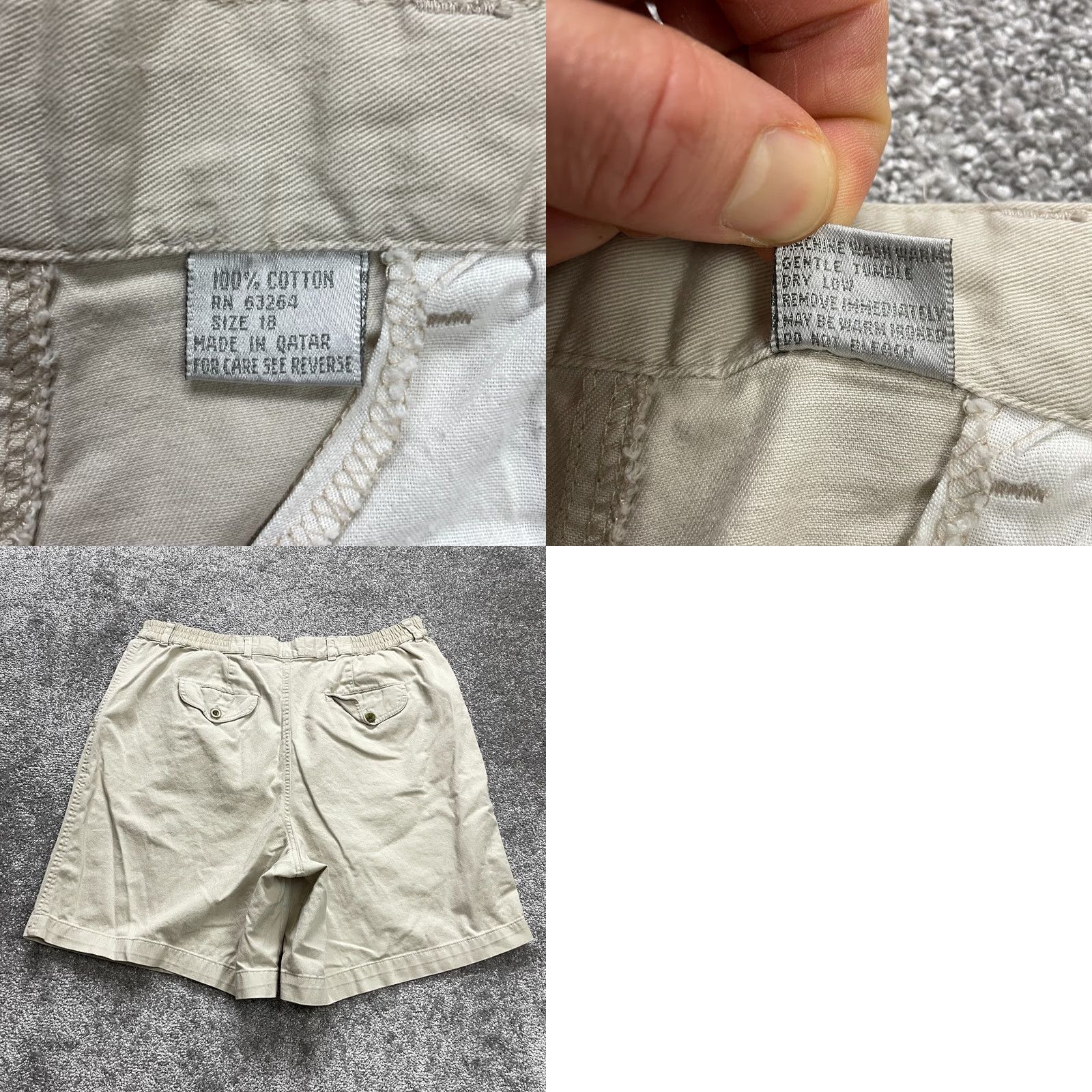 Vintage Unbranded Bermuda Shorts Womens 18 Light Beige Khaki Cotton Casual Pockets Size 40" / US 18 - 8 Thumbnail