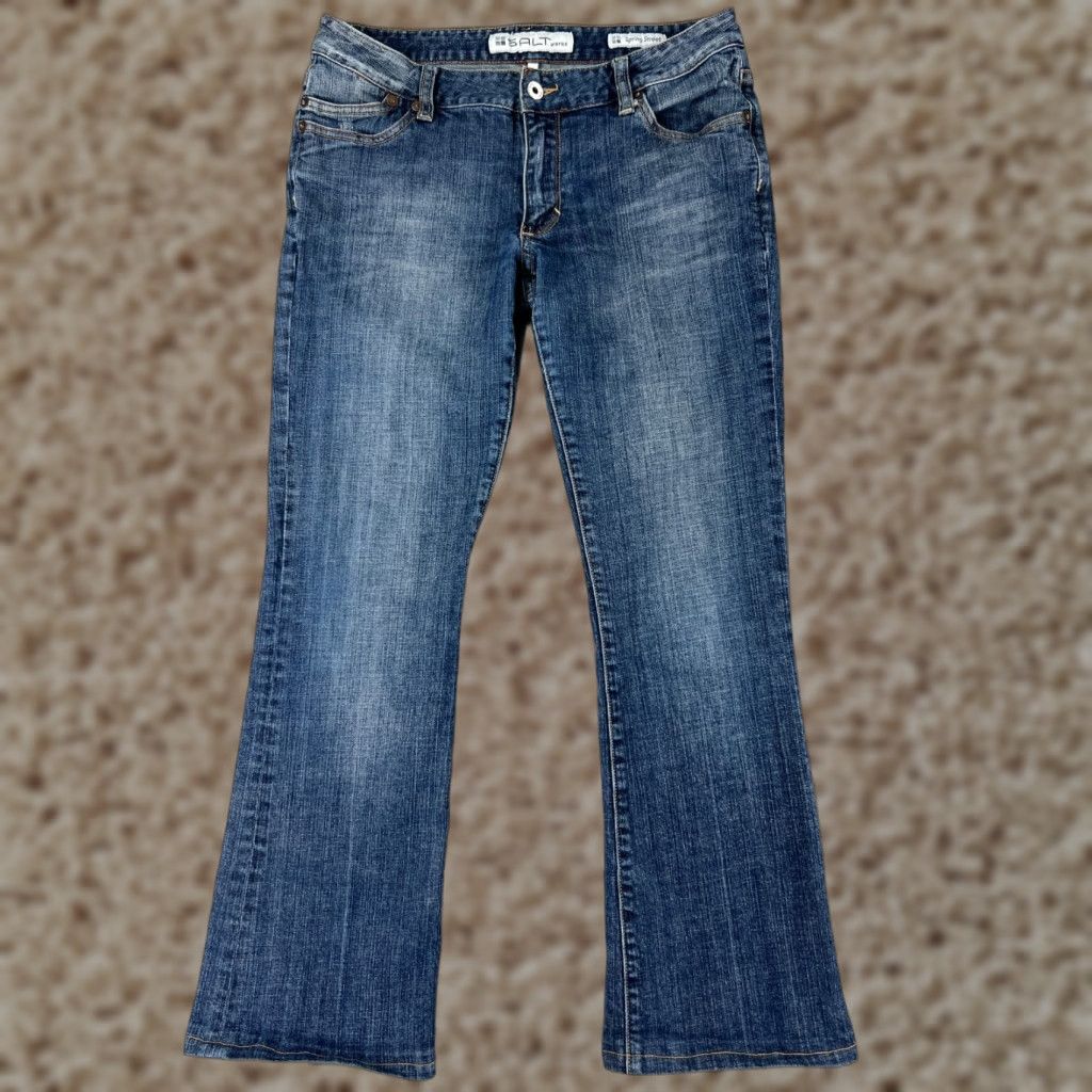 Denime SaltWorks Jeans Women 30 Blue Denim Bootcut Low Rise SaltWorks 5-Pocket Denim Slim Moderate Stretch Blue 90s Cowboy Theme Womens Size 30" / US 8 / IT 44 - 1 Thumbnail