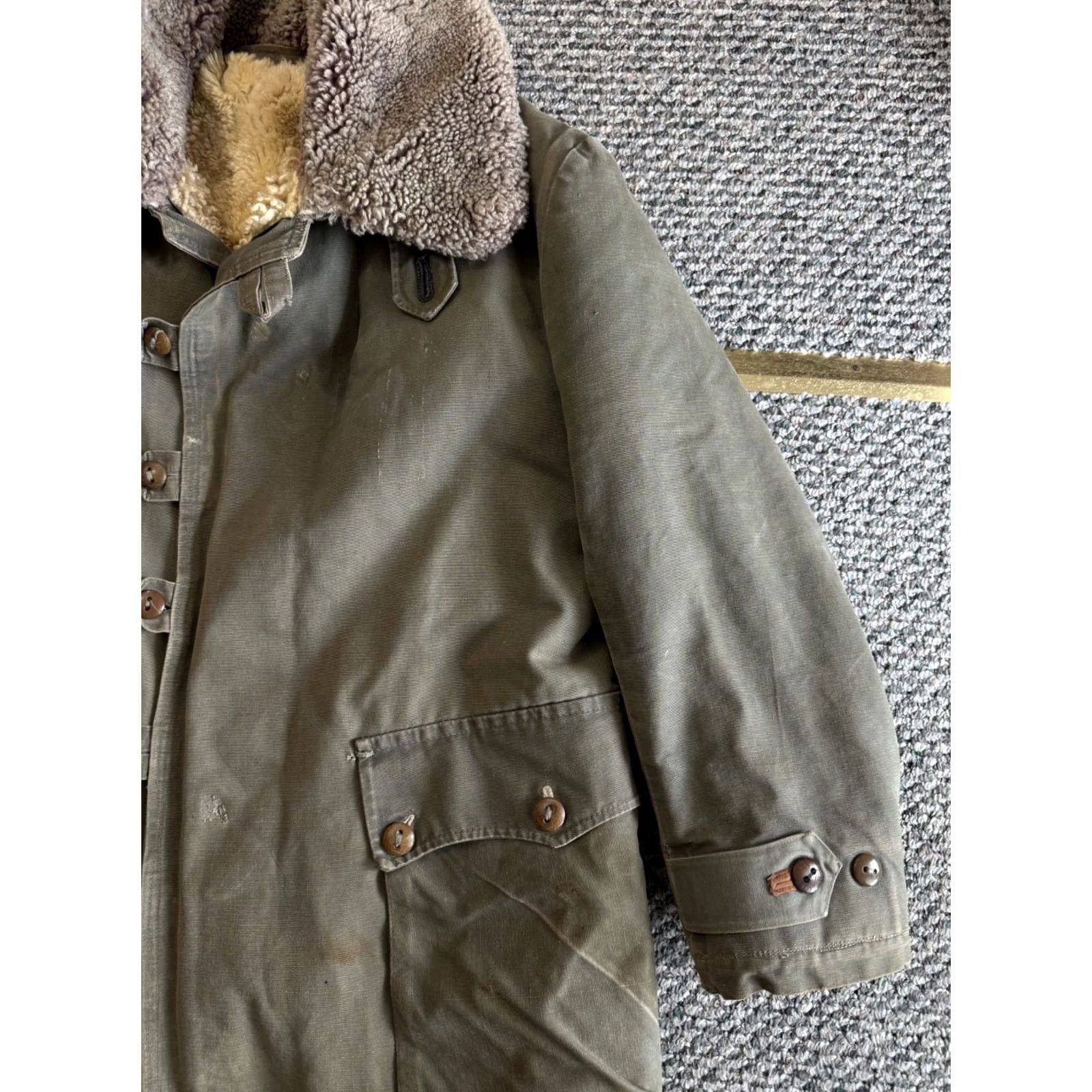 Vintage VINTAGE Mats Larsson Coat M/L Swedish Army Military Sheepskin Shearling Parka WWII Coat Size US M / EU 48-50 / 2 - 5 Thumbnail