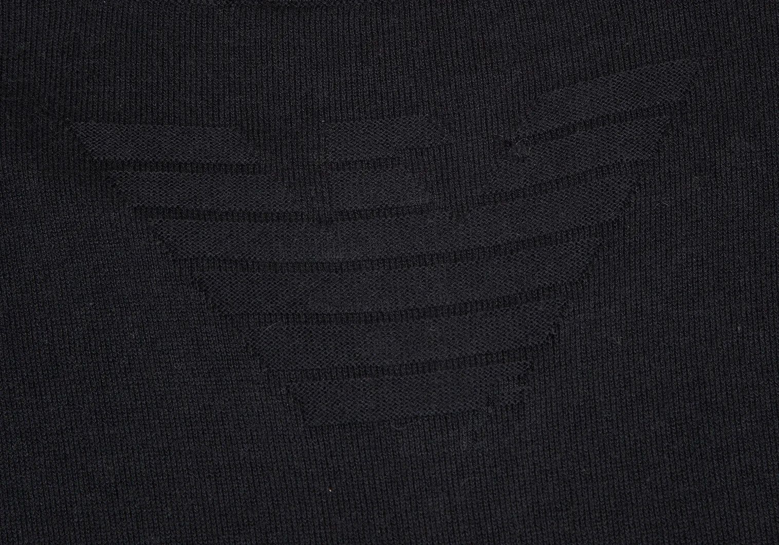 Emporio Armani Back Eagle Slit Neck Knit in Black Size 52 Size US L / EU 52-54 / 3 - 9 Thumbnail