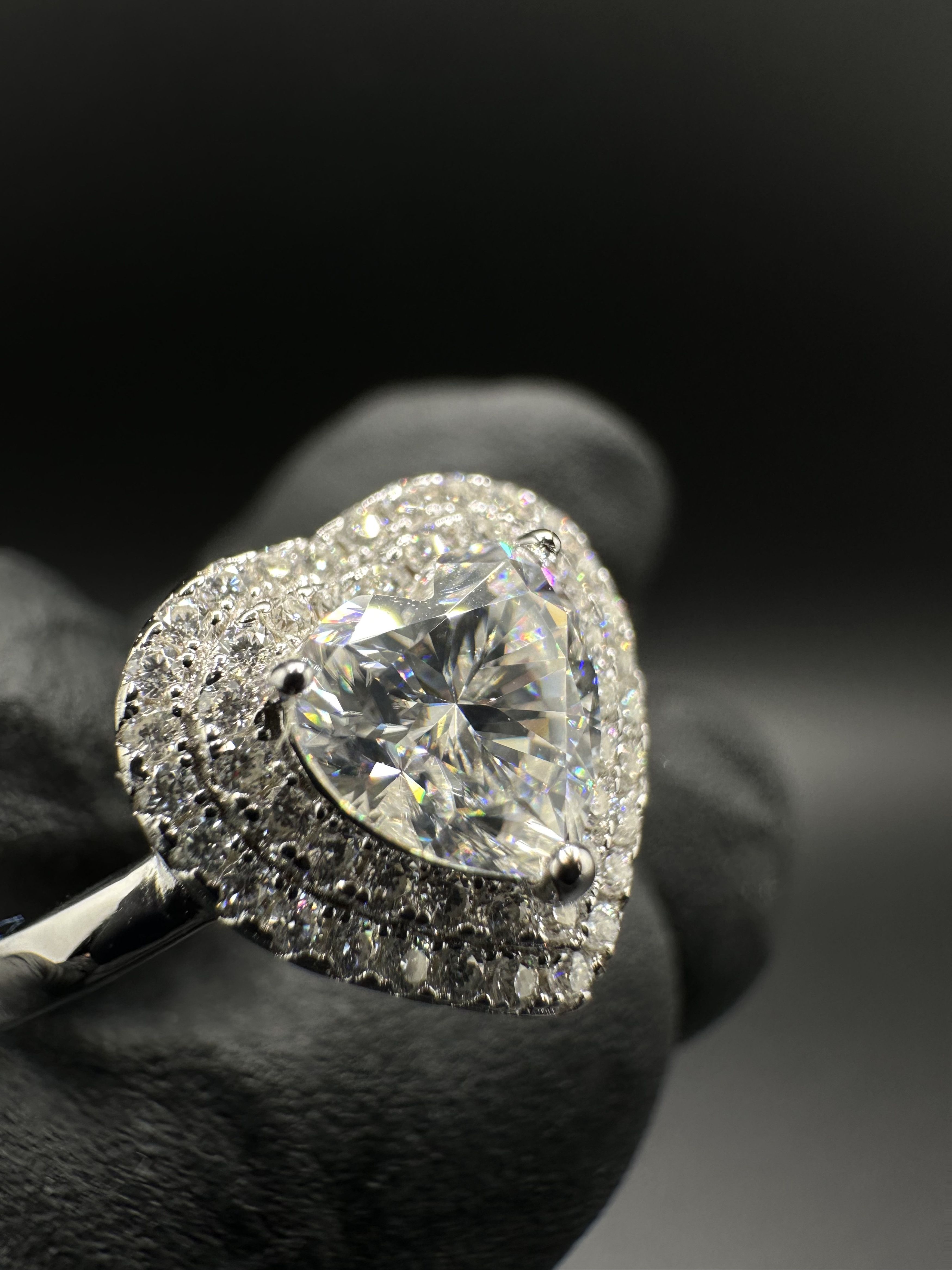 Jewelry MOISSANITE SOLITAIRE W/ MULTI STONE HEART SHAPE Size ONE SIZE - 6 Thumbnail