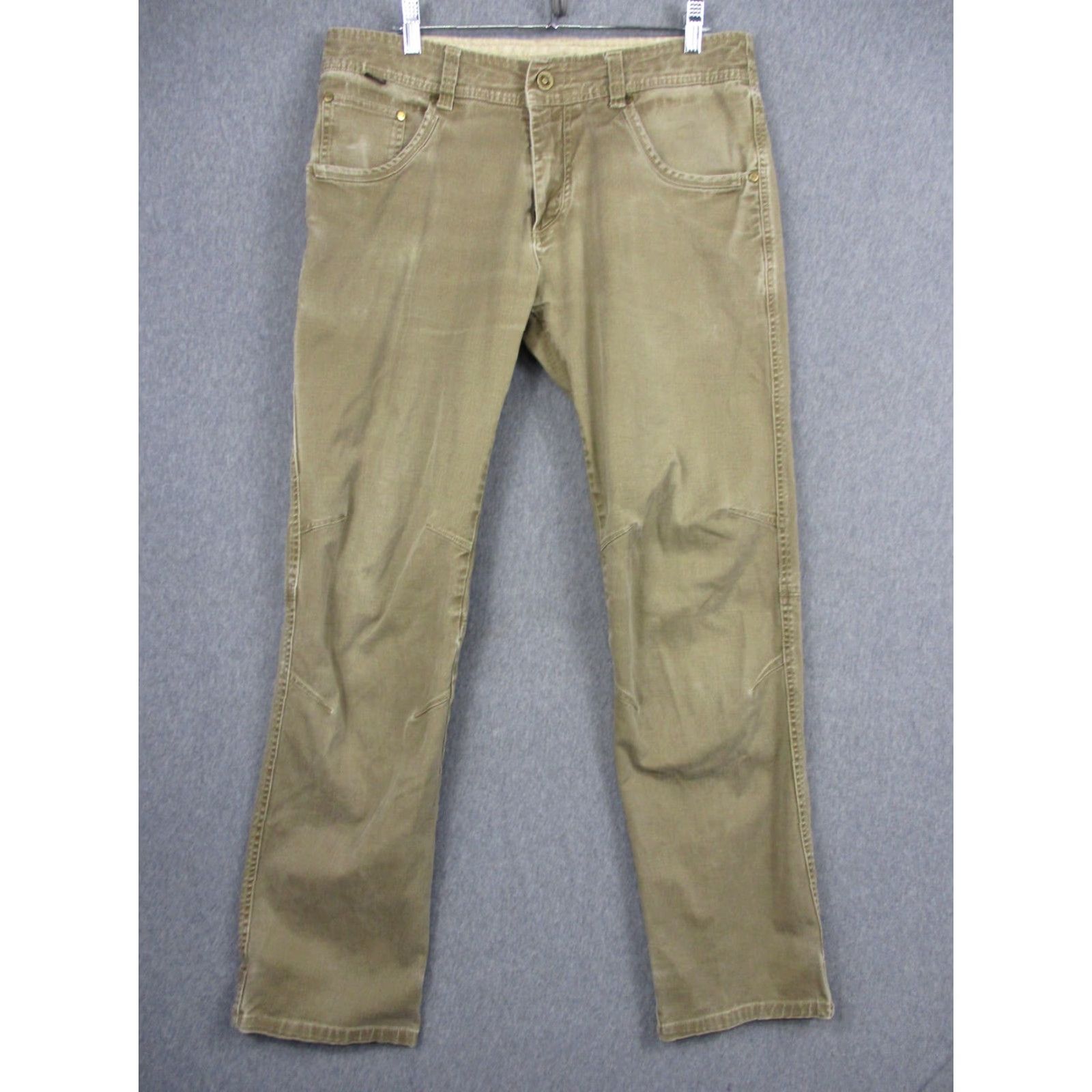 Vintage Kuhl Easy Rydr Pants Mens 33x32 Brown Canvas Outdoor Workwear Stretch Khakis Straight Front Regular Mens Size US 33 - 2 Thumbnail