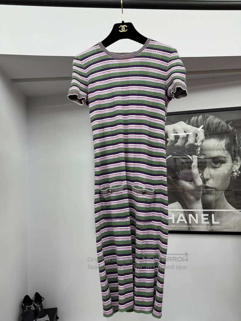 Chanel Chanel Colourful striped knitted dress Size XS / US 0-2 / IT 36-38 - 1 Thumbnail