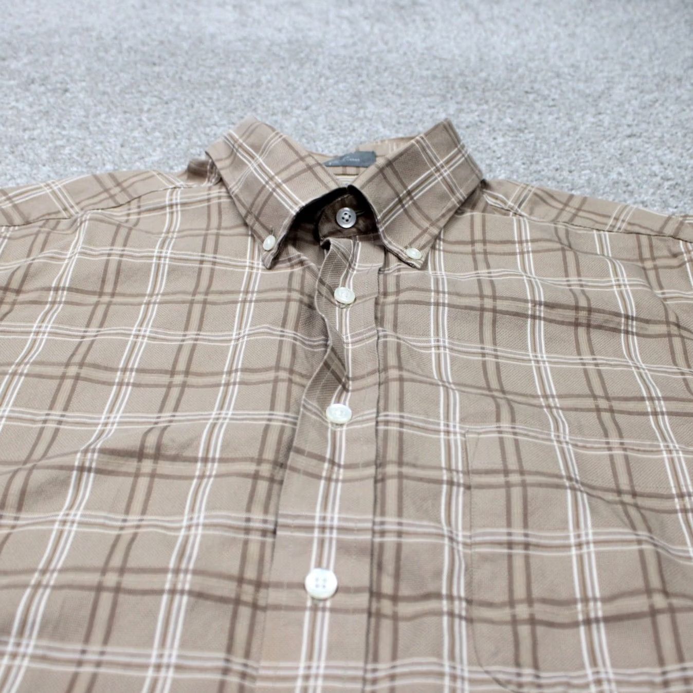 Cremieux Daniel Cremieux Signature Collection Shirt Mens Large Brown Cotton L/S Button-Up Size US L / EU 52-54 / 3 - 5 Thumbnail