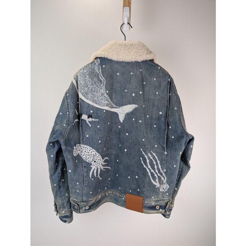 Loewe o1rshd1 Sketch Print Denim Jacket in Mid Blue Size US M / EU 48-50 / 2 - 16 Thumbnail