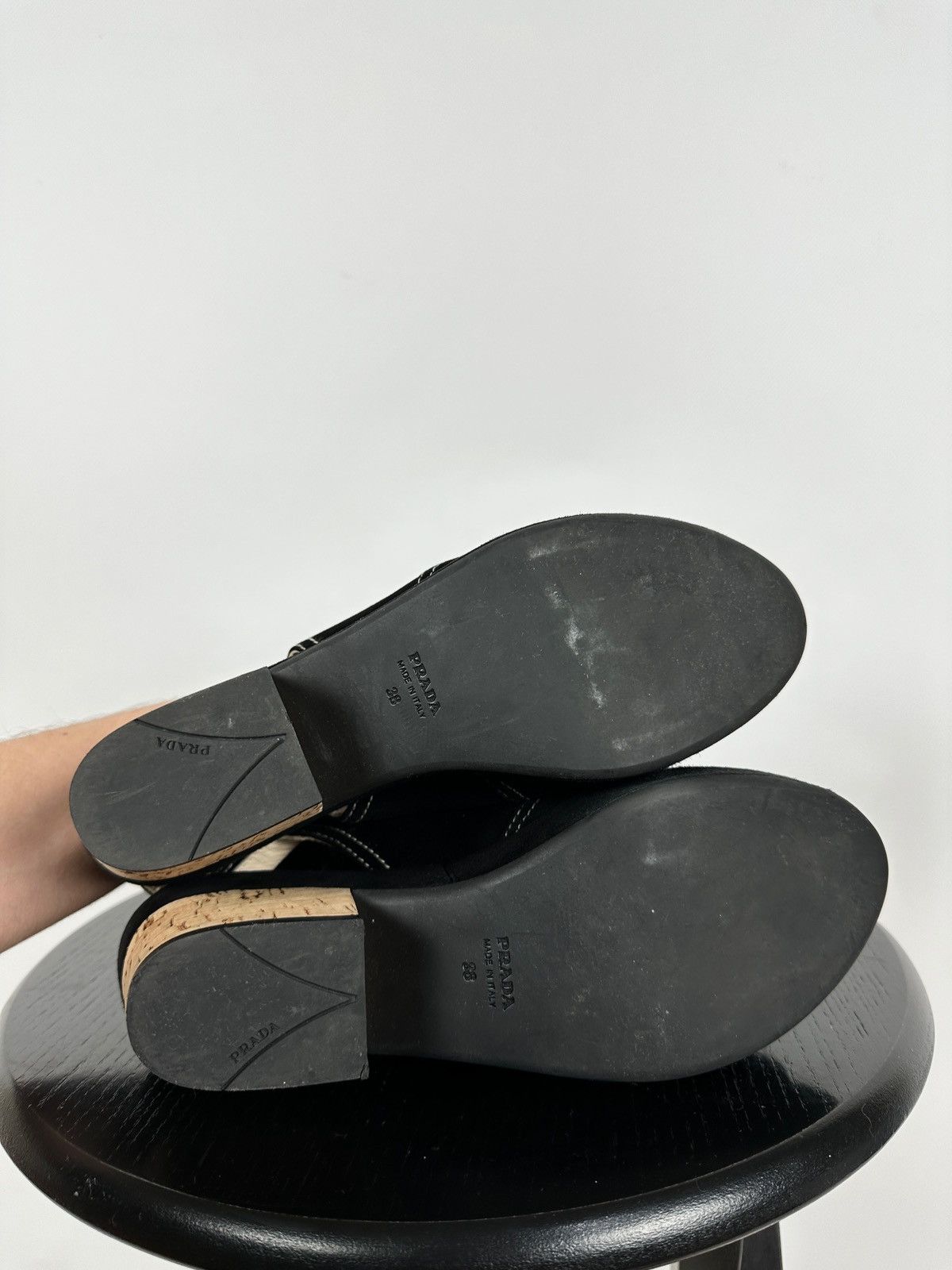 Prada Prada Black Suede Leather Bow Platform Sandals Size US 8 / IT 38 - 21 Thumbnail