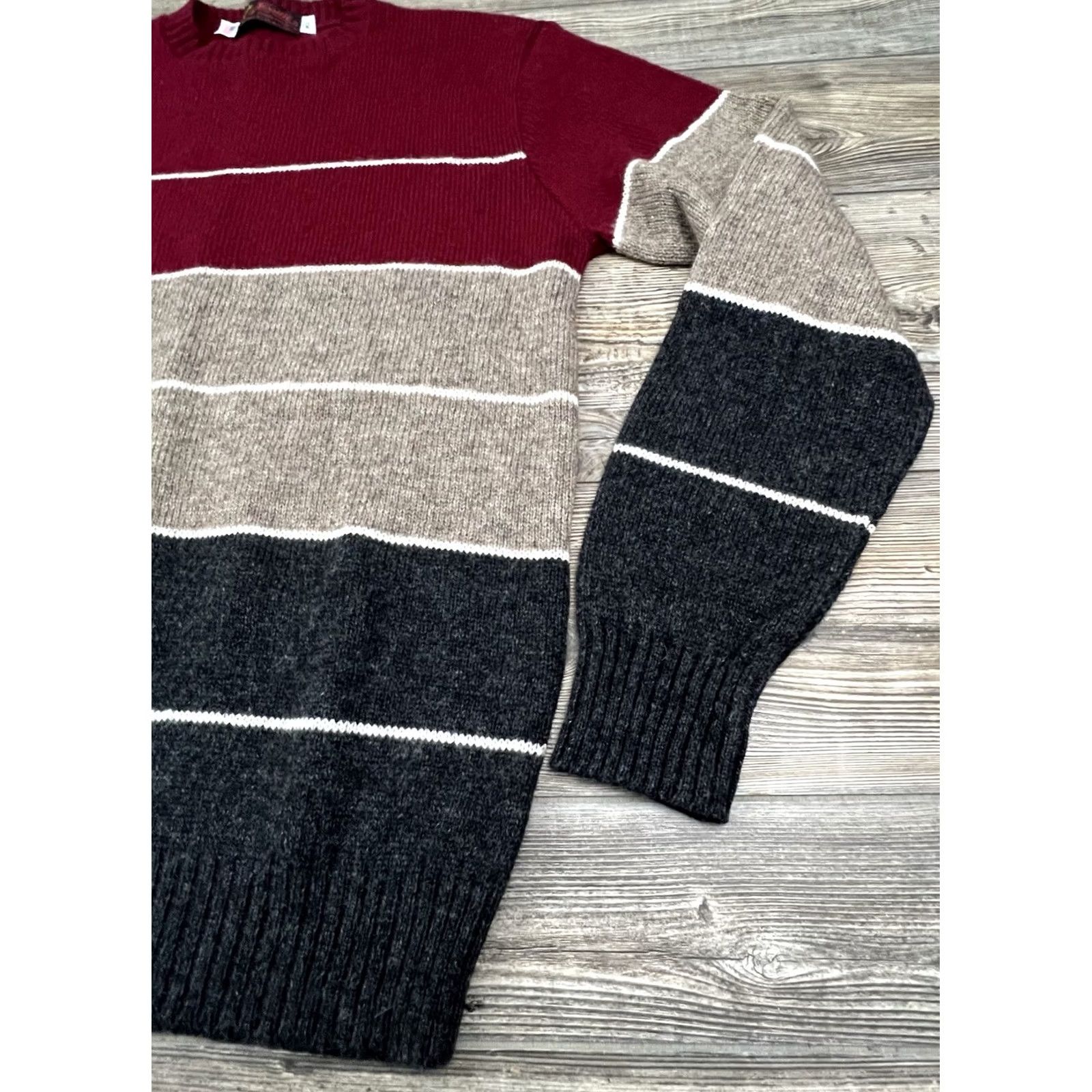 Vintage Jersild Usa Mens 1XL Sweater Striped Wool Blend Career Casual Office, Men's — image 2 of 6