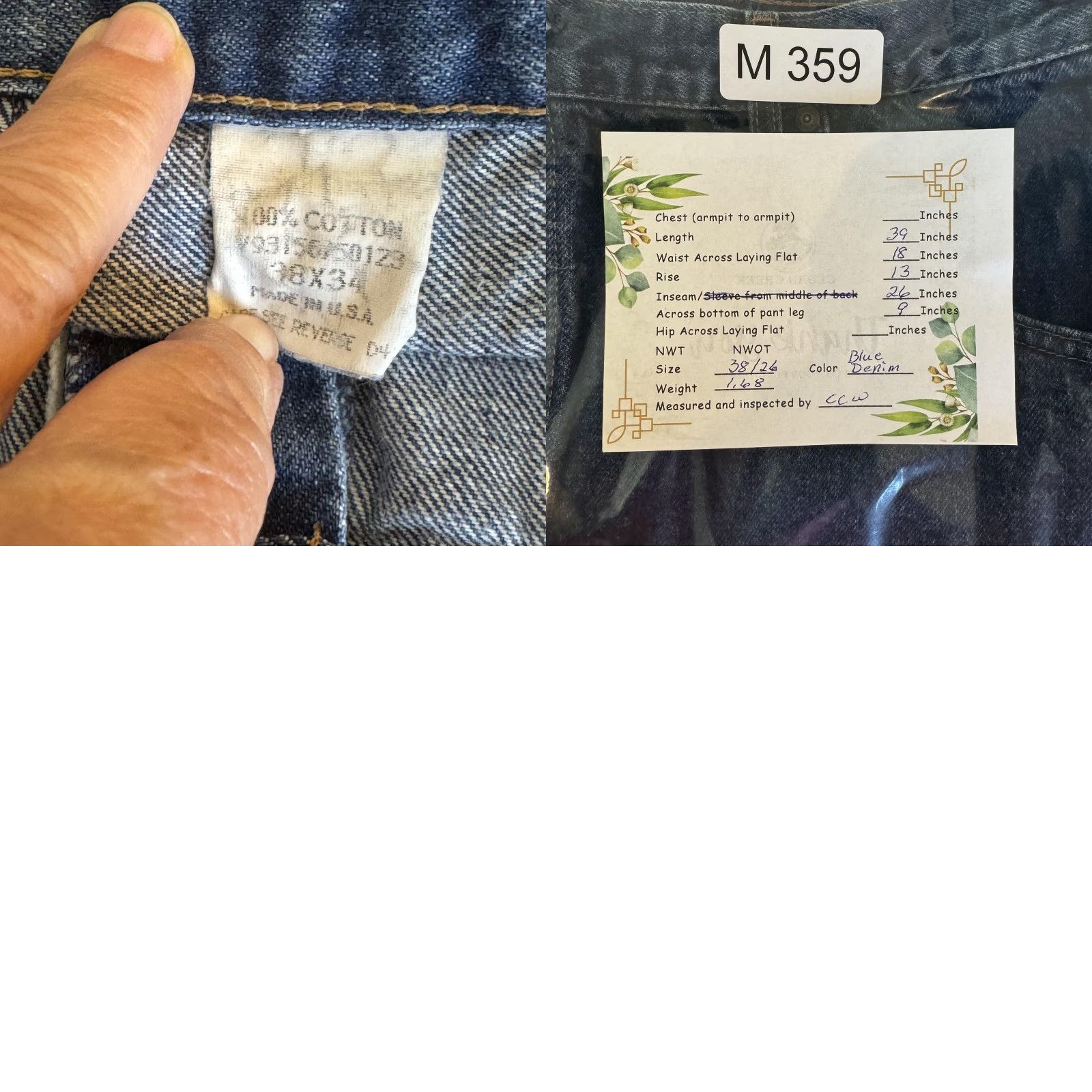 Vintage VINTAGE Roebucks Jeans Mens 34x34 Blue Denim Made USA High Rise Straight 90s Size US 38 / EU 54 - 9 Thumbnail