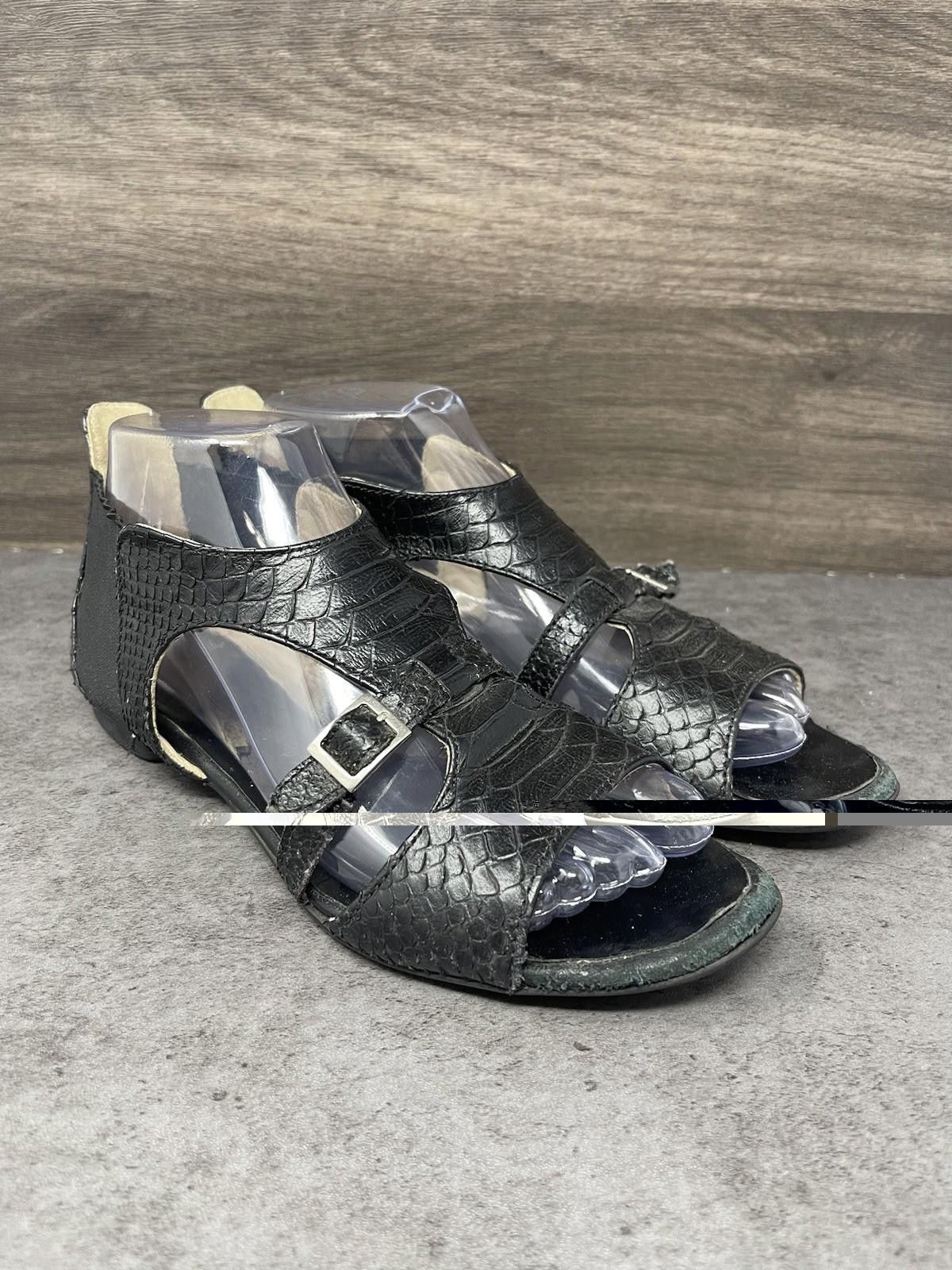AGLINI AGL Gladiator Sandals Womens Size 6.5 (36.5) Black Leather Size US 6.5 / IT 36.5 - 4 Thumbnail