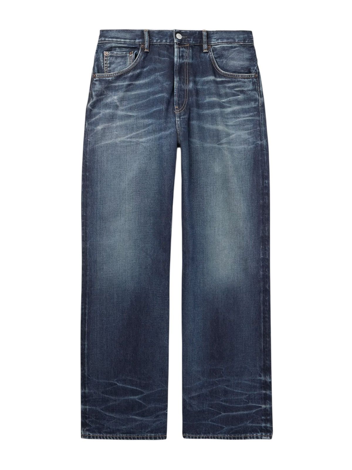 Acne Studios 2021M Straight Leg Jeans in Mid Blue