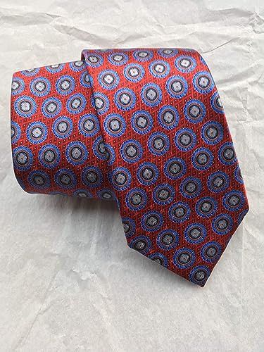 Ermenegildo Zegna Ermenegildo Zegna Red Medallion Pattern Silk Tie Size ONE SIZE - 5 Thumbnail
