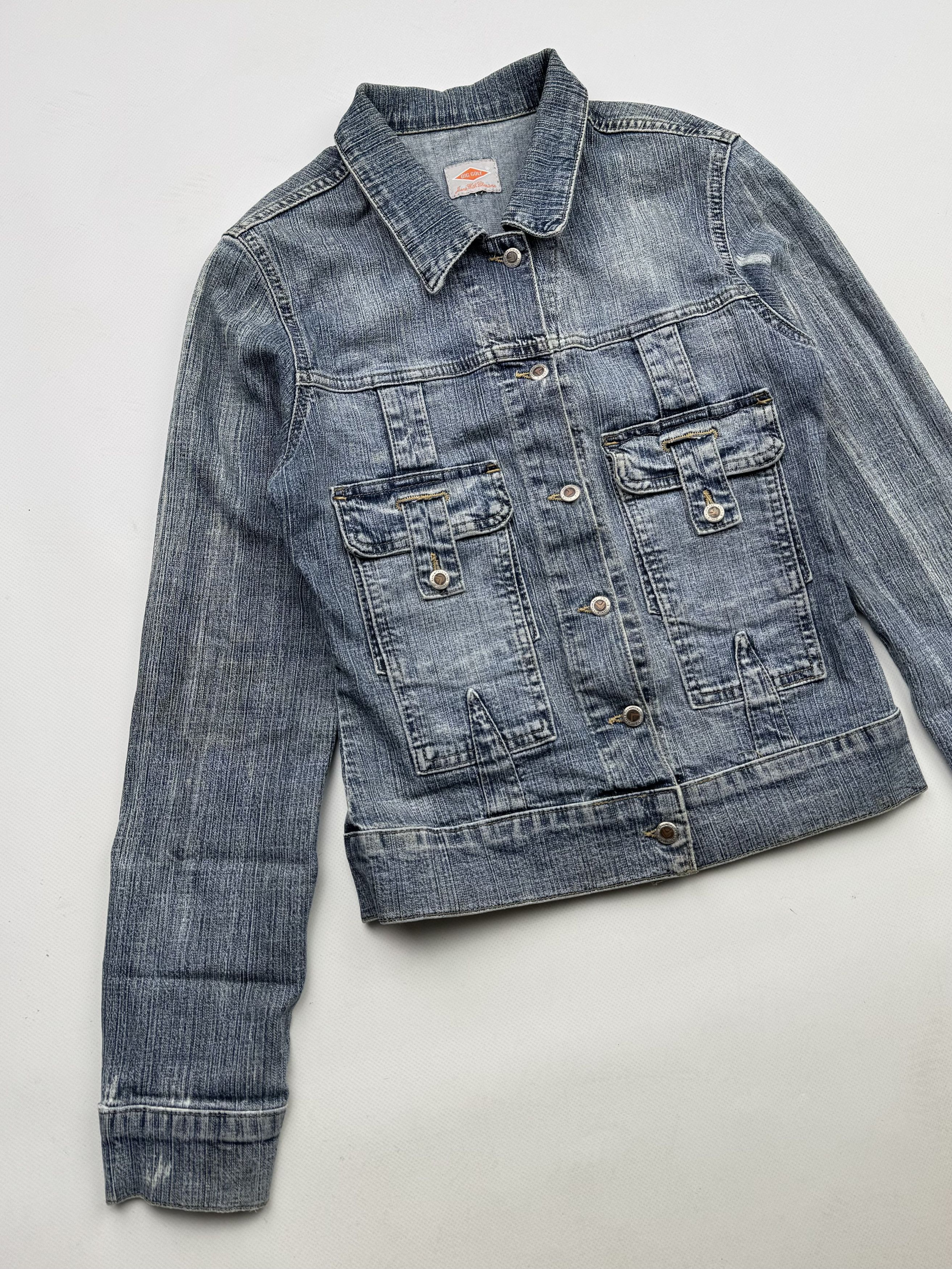 Vintage 90's Denim Cropped Jacket With Bondage Pocket B92(V483)E2 Size XS / US 0-2 / IT 36-38 - 2 Thumbnail
