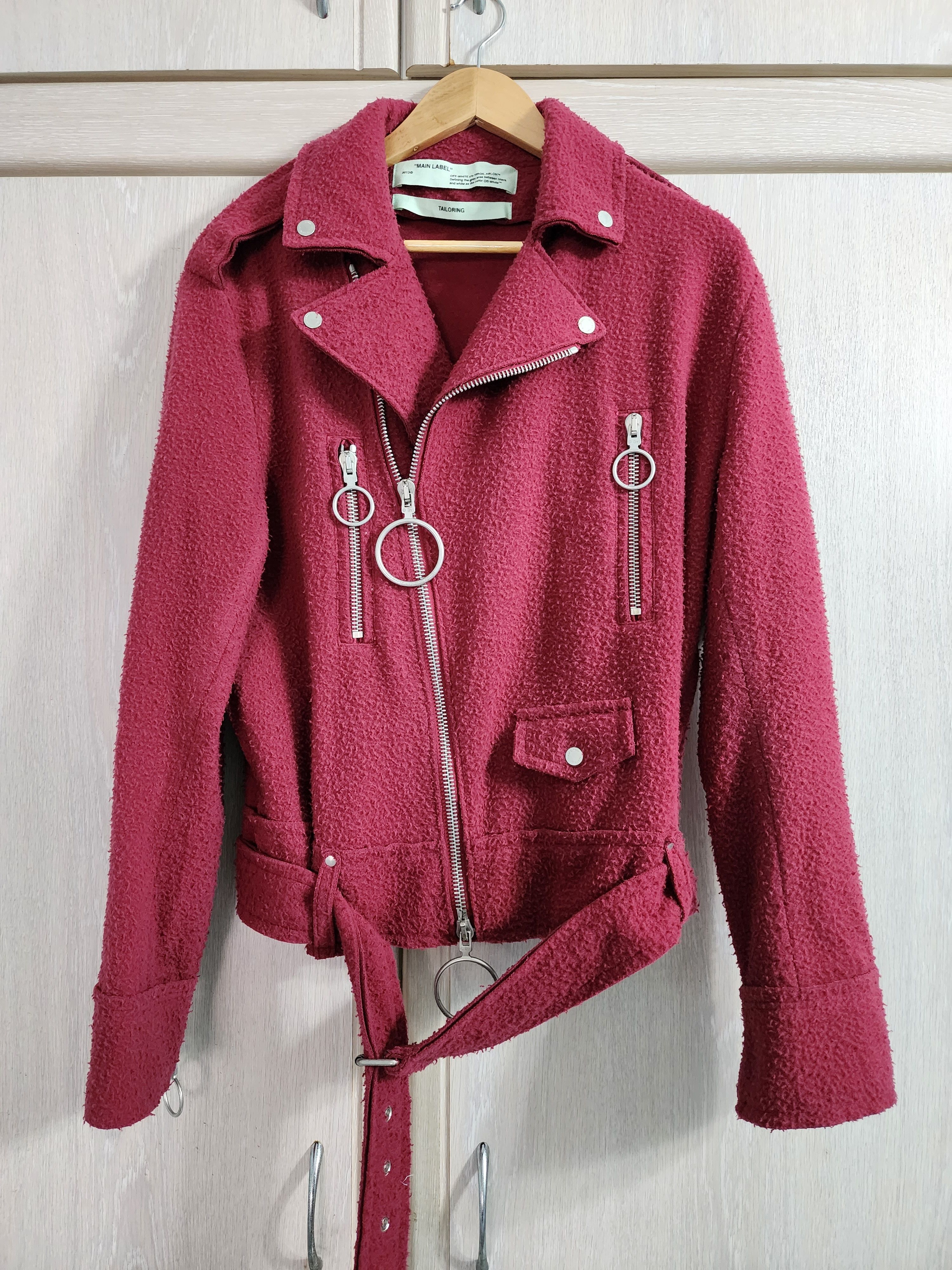 Off-White Wool Perfecto Biker Jacket Size US S / EU 44-46 / 1 - 1 Thumbnail