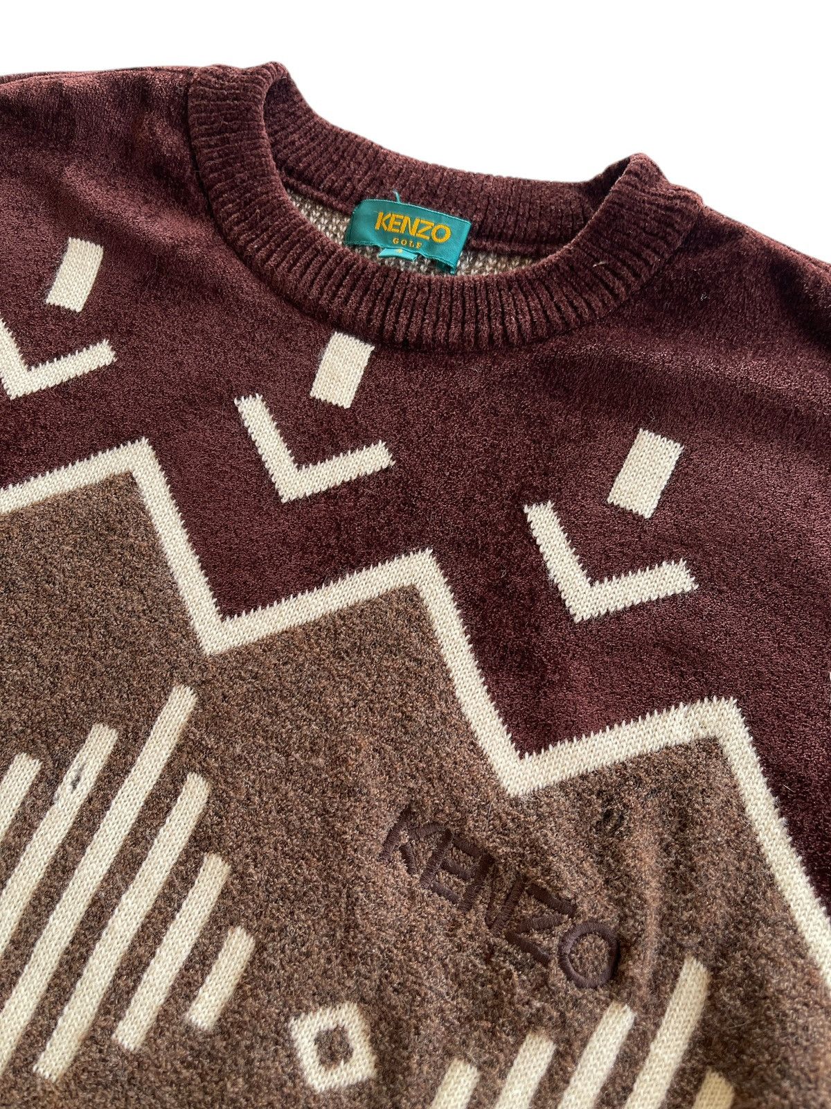 Kenzo Kenzo Colorblock Aztec Printed Sweater Size US L / EU 52-54 / 3 - 4 Thumbnail