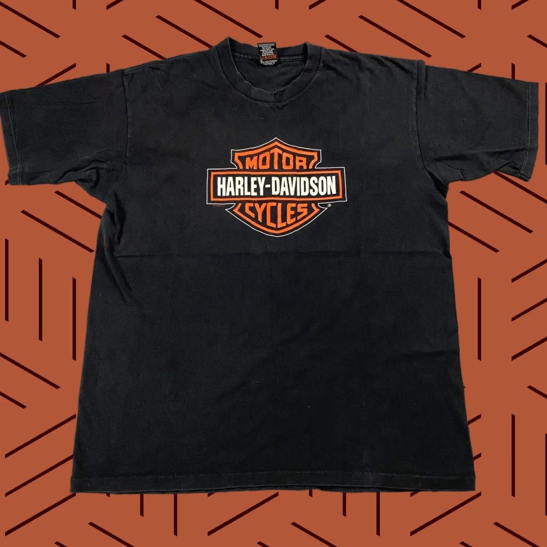 Harley Davidson VINTAGE Harley-Davidson T-Shirt Men XL Black 90s Motorcycle Biker Cape Cod Pocasett Made in USA Size US XL / EU 56 / 4 - 1 Thumbnail