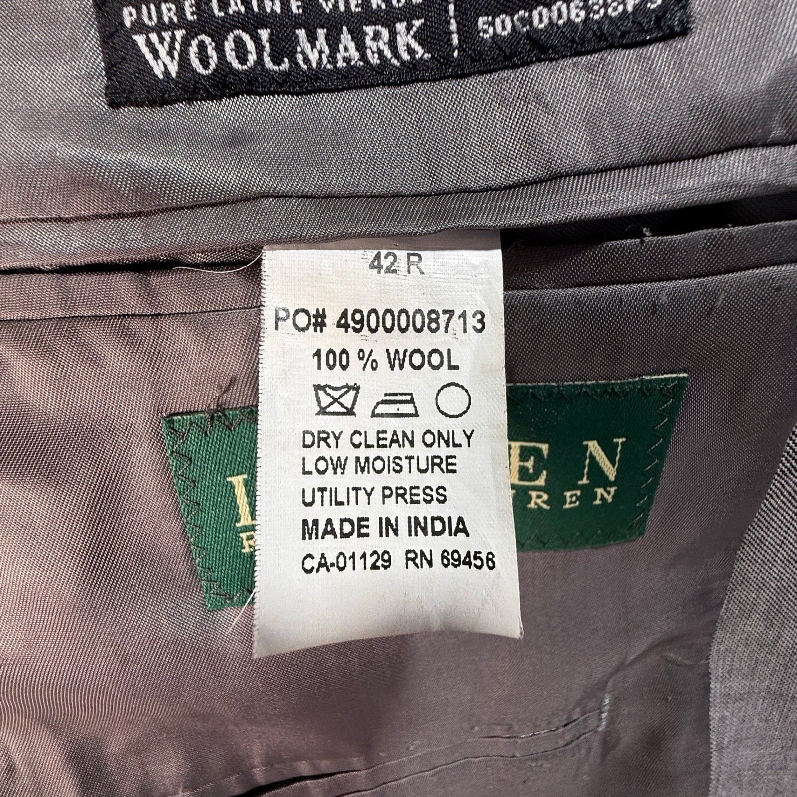 Lauren Ralph Lauren Lauren Ralph Lauren Men's Wool Grey Blazer Jacket Size 42R Size 42R - 6 Thumbnail