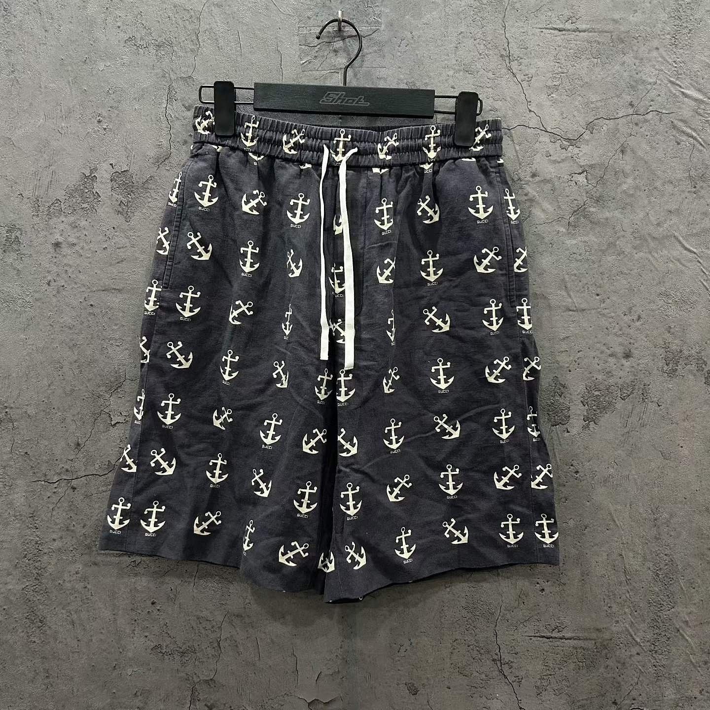 Gucci Gucci Anchor Print Drawstring Shorts Size 28 Size US 28 / EU 44 - 1 Thumbnail