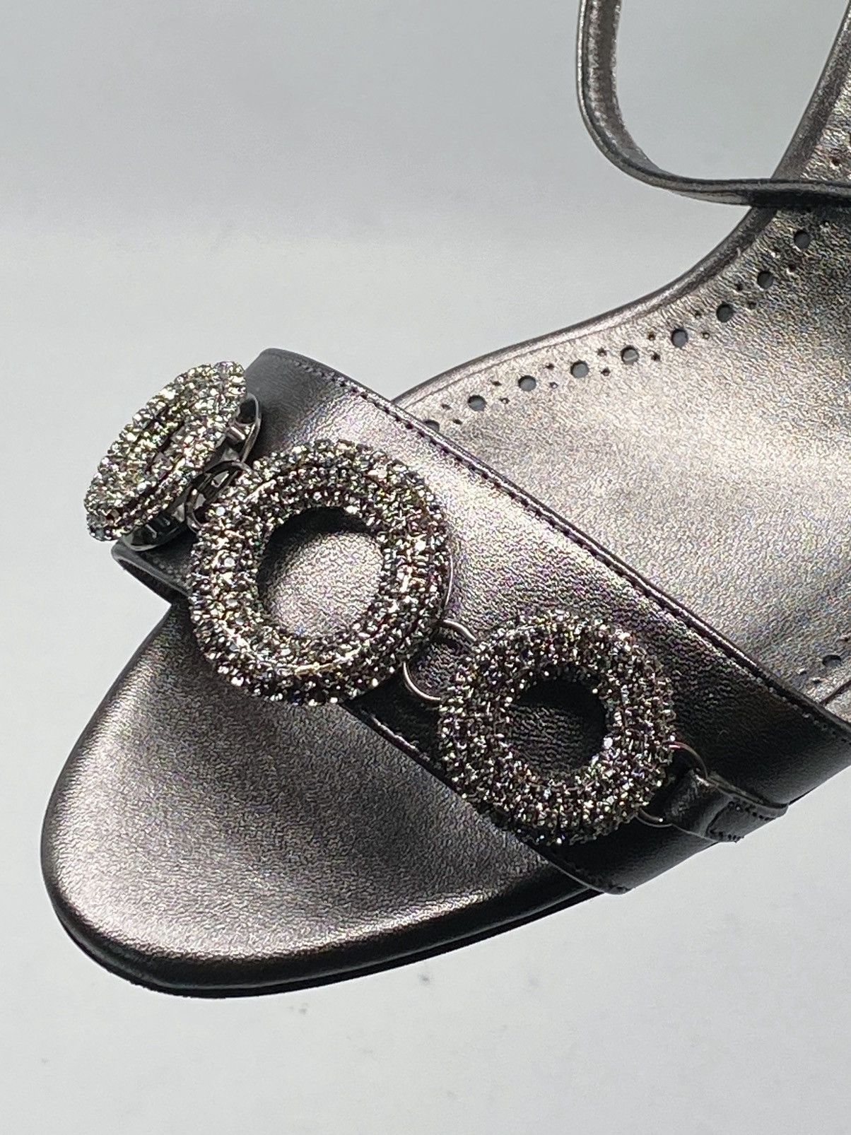 Manolo Blahnik Manolo Blahnik Crystal-Embellished Leather Sandals size 40 Size US 10 / IT 40 - 10 Thumbnail