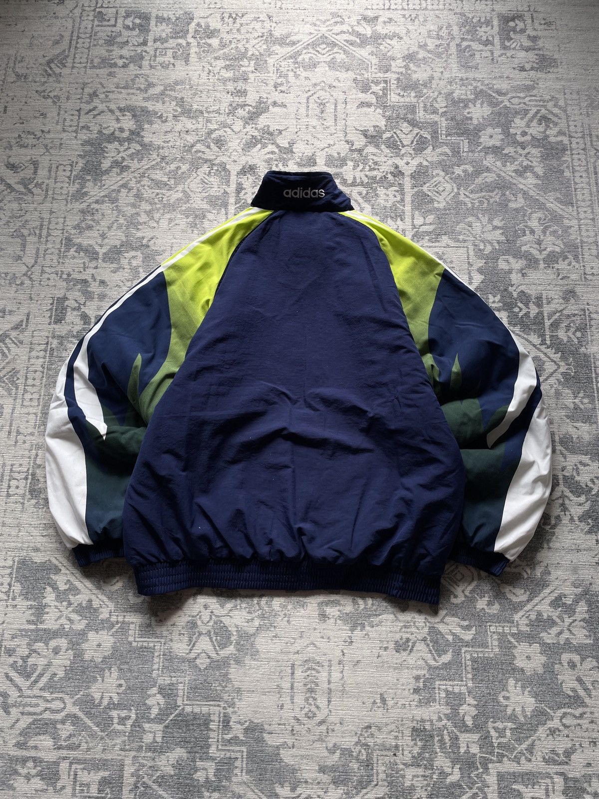 Adidas 💥Vintage Adidas 3 Stripes Woven Boxy Track Bomber Jacket 90s Size US L / EU 52-54 / 3 - 8 Thumbnail