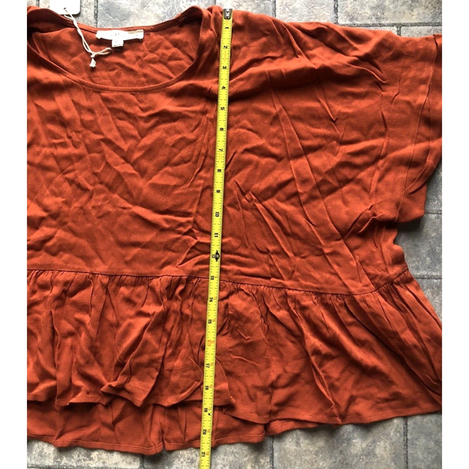 Vintage VINTAGE/NWT New Grade & Gather Blouse Shirt Orange Short Sleeve 100% Rayon M/L Women’s Size M / US 6-8 / IT 42-44 - 7 Thumbnail