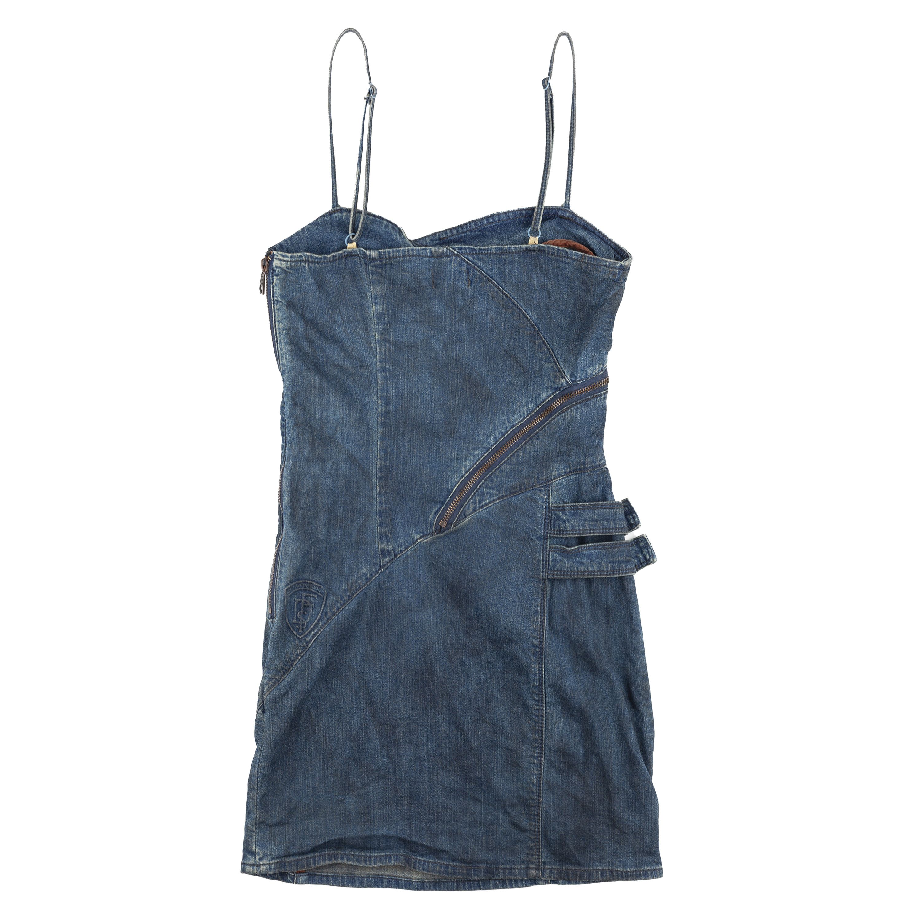 Diesel Diesel Vintage Blue Denim Bustier Dress (XS) Size XS / US 0-2 / IT 36-38 - 2 Thumbnail