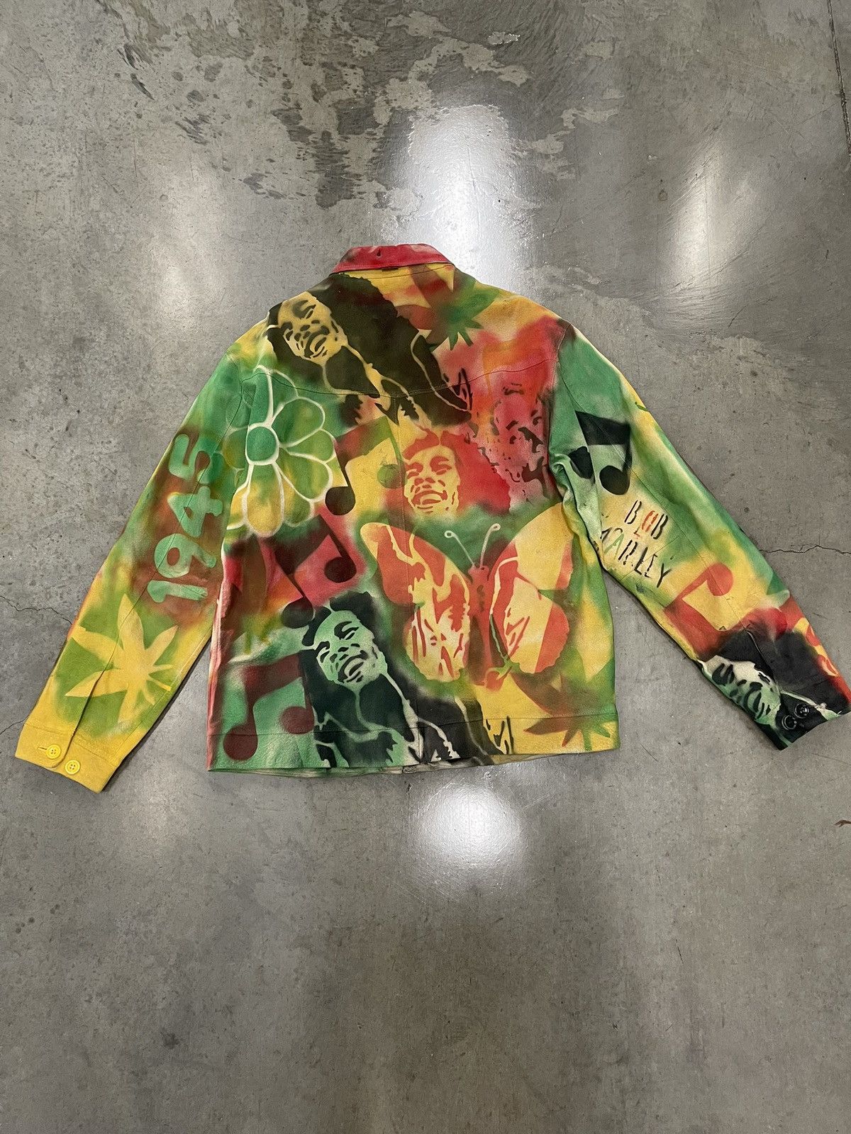 Bob Marley × Vintage “Wisdom Better Than Gold” Bob Marley Painted Leather Jacket Size US M / EU 48-50 / 2 - 2 Thumbnail