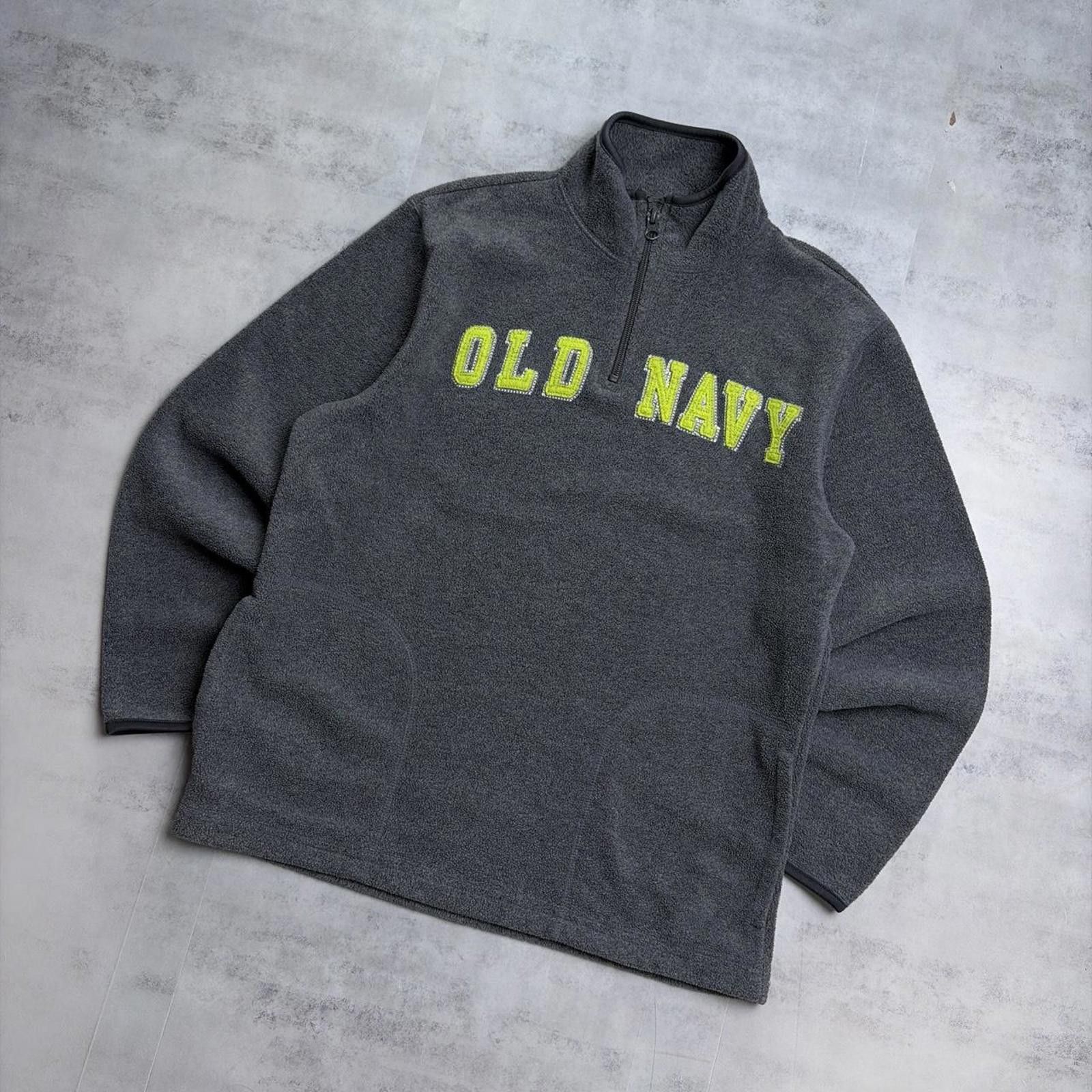 Old Navy Y2K Grey Old Navy Grunge Skater Fleece Quarter Zip Sweater Size M / US 6-8 / IT 42-44 - 2 Thumbnail