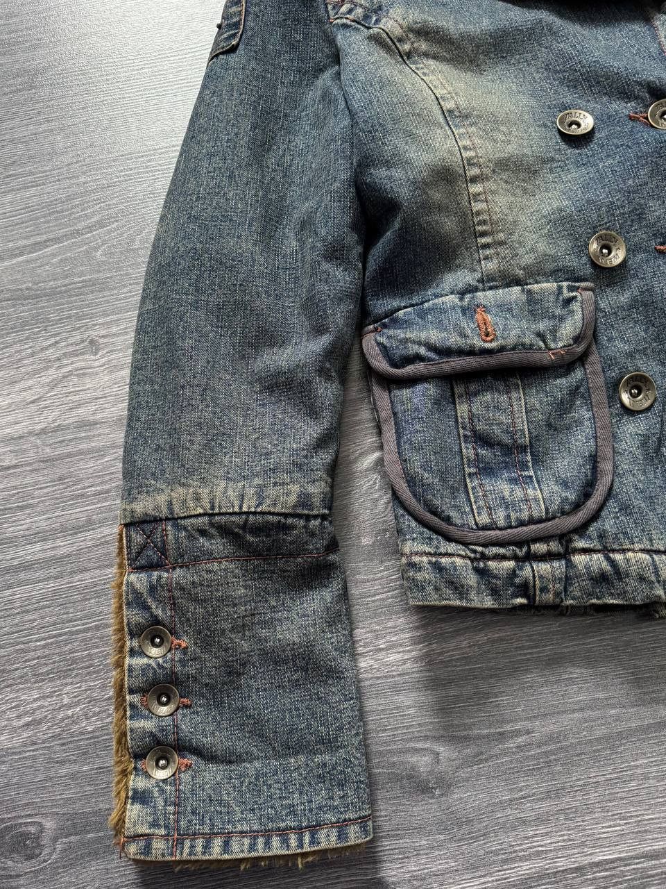 Japanese Brand Y2K Faux Fur Collar Denim Jacket Vintage Dolce Gabbana style Size M / US 6-8 / IT 42-44 - 7 Thumbnail