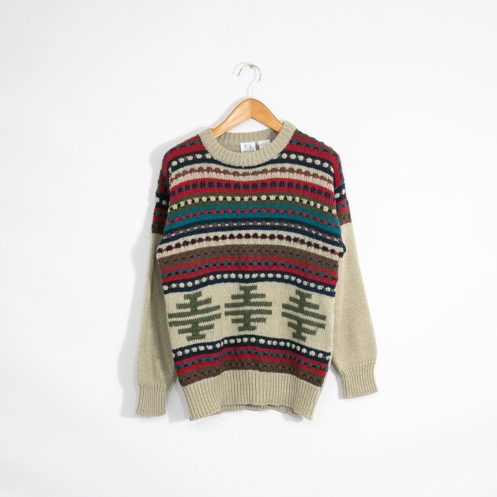 Vintage Vintage Fair Isle Pattern Acrylic Sweater Large - Abstract Size US L / EU 52-54 / 3 - 1 Thumbnail