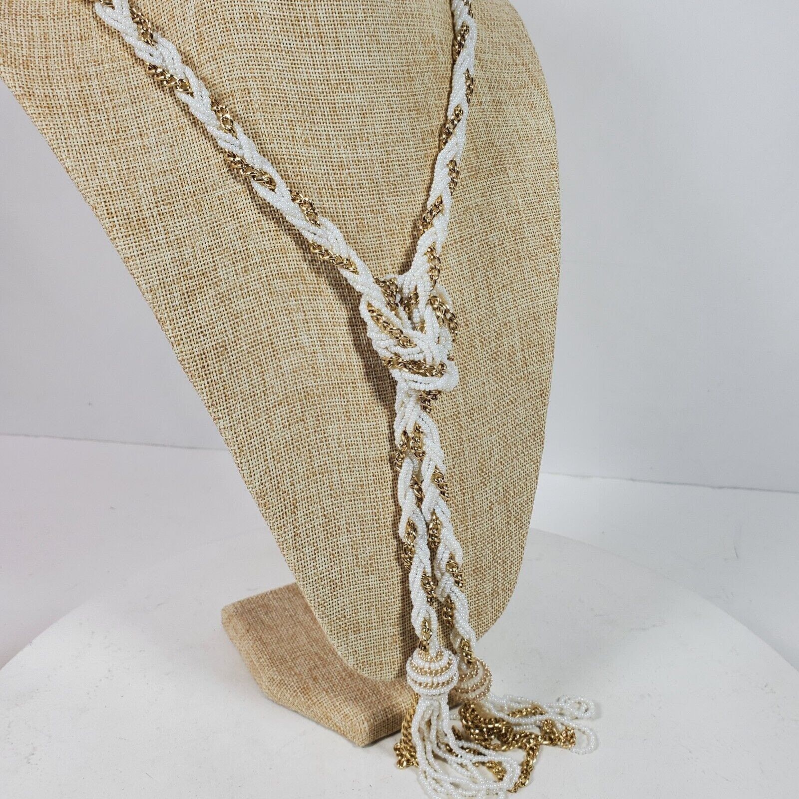 The Unbranded Brand Vintage 1980s Casual Career Bead Necklace 48 Inch Manual Tie Size ONE SIZE - 2 Thumbnail