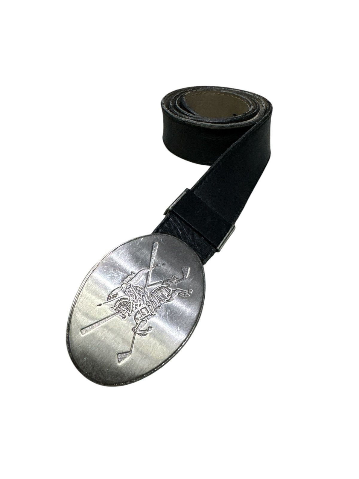 Burberry BURBERRY GOLF BIG BUCKLE LEATHER BELT Size 34 - 2 Thumbnail