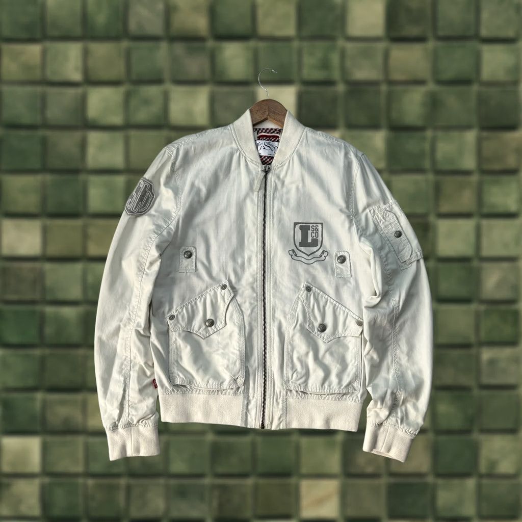 Levi's VINTAGE Levi’s Bomber Jacket Military Multi Pocket Army 90s Y2K Size M Men White Cotton Canvas Bomber Jacket 90s Military Levi’s Made & Crafted Mens Size US M / EU 48-50 / 2 - 1 Thumbnail
