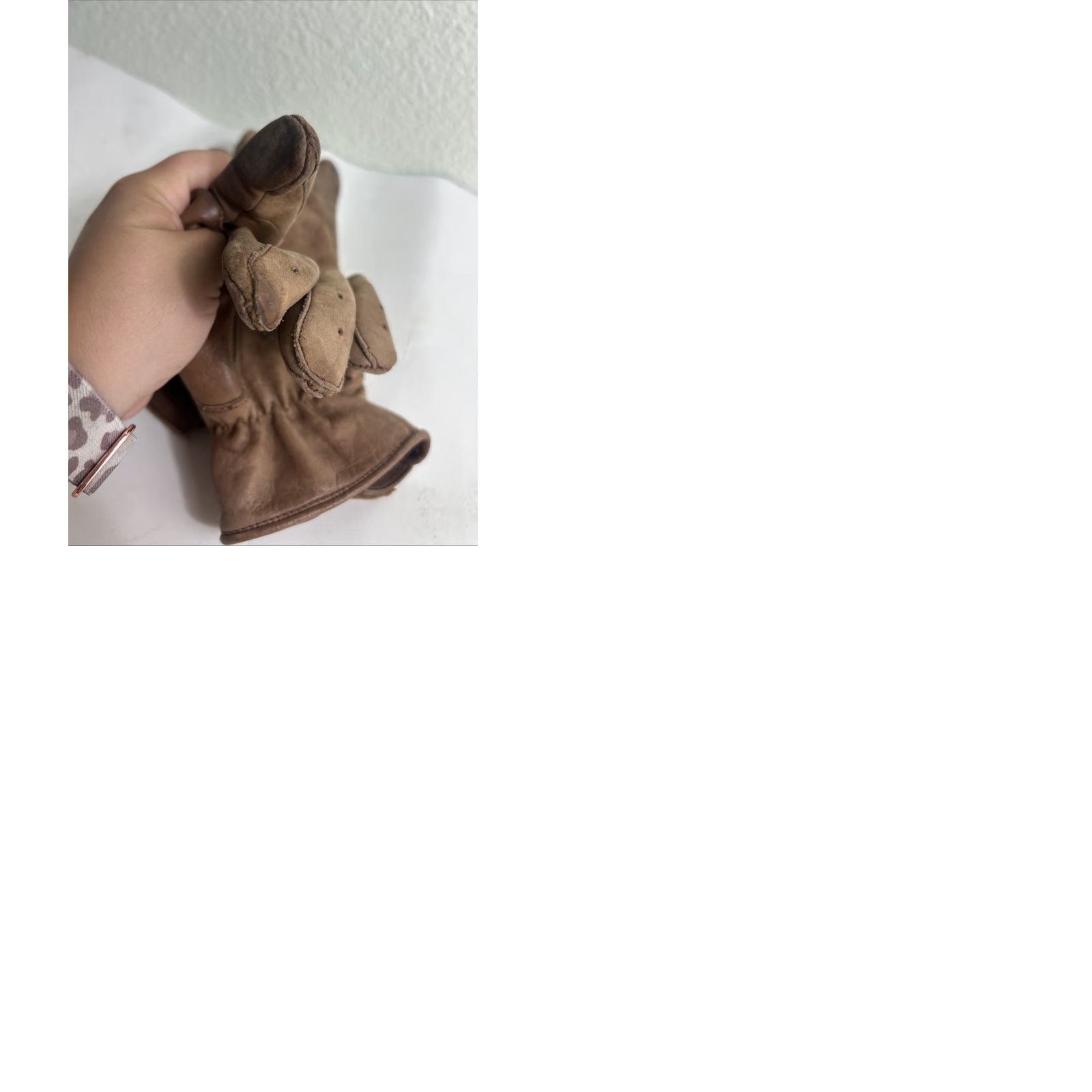 Vintage Gladiator Driving Gloves Women XL Brown Leather Distressed Sports Glove Size ONE SIZE - 10 Thumbnail