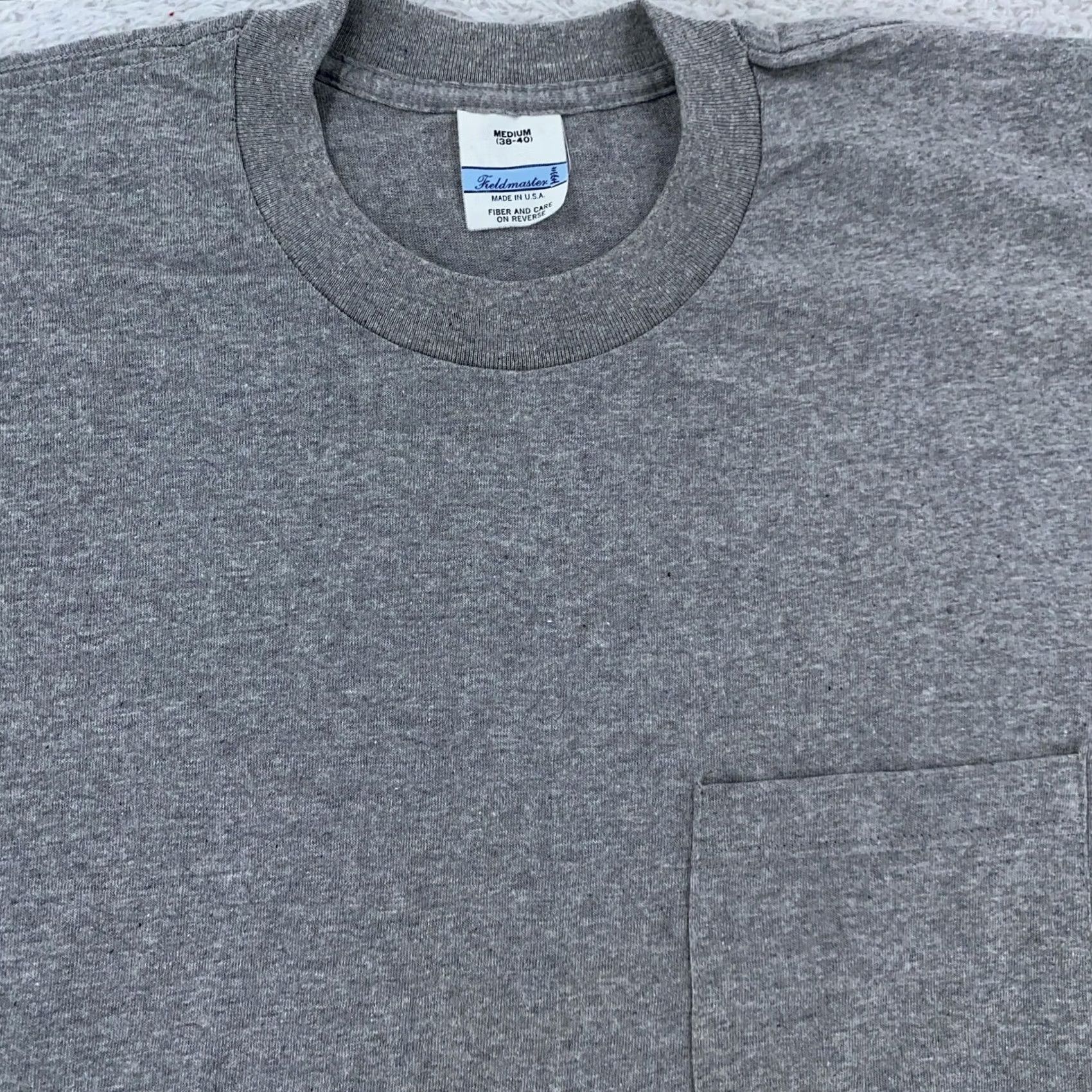 Vintage VINTAGE Fieldmaster Pocket Tee Shirt Mens M Gray USA Short Sleeve Crew Neck Cotton Blend Size US M / EU 48-50 / 2 - 2 Thumbnail