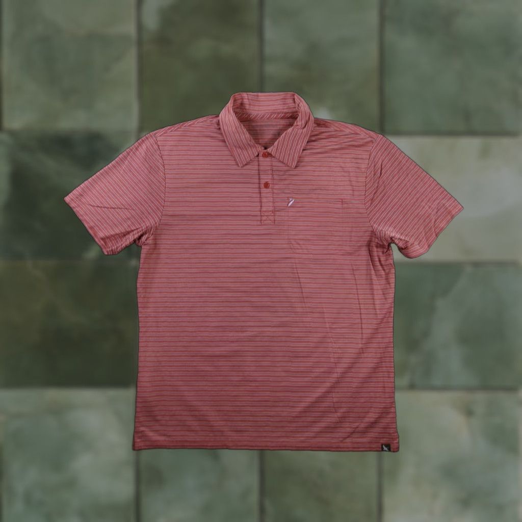 Eddie Bauer Eddie Bauer Polo Shirt Men Medium Coral Striped Performance Golf Outdoor Classis Size US M / EU 48-50 / 2 - 1 Thumbnail