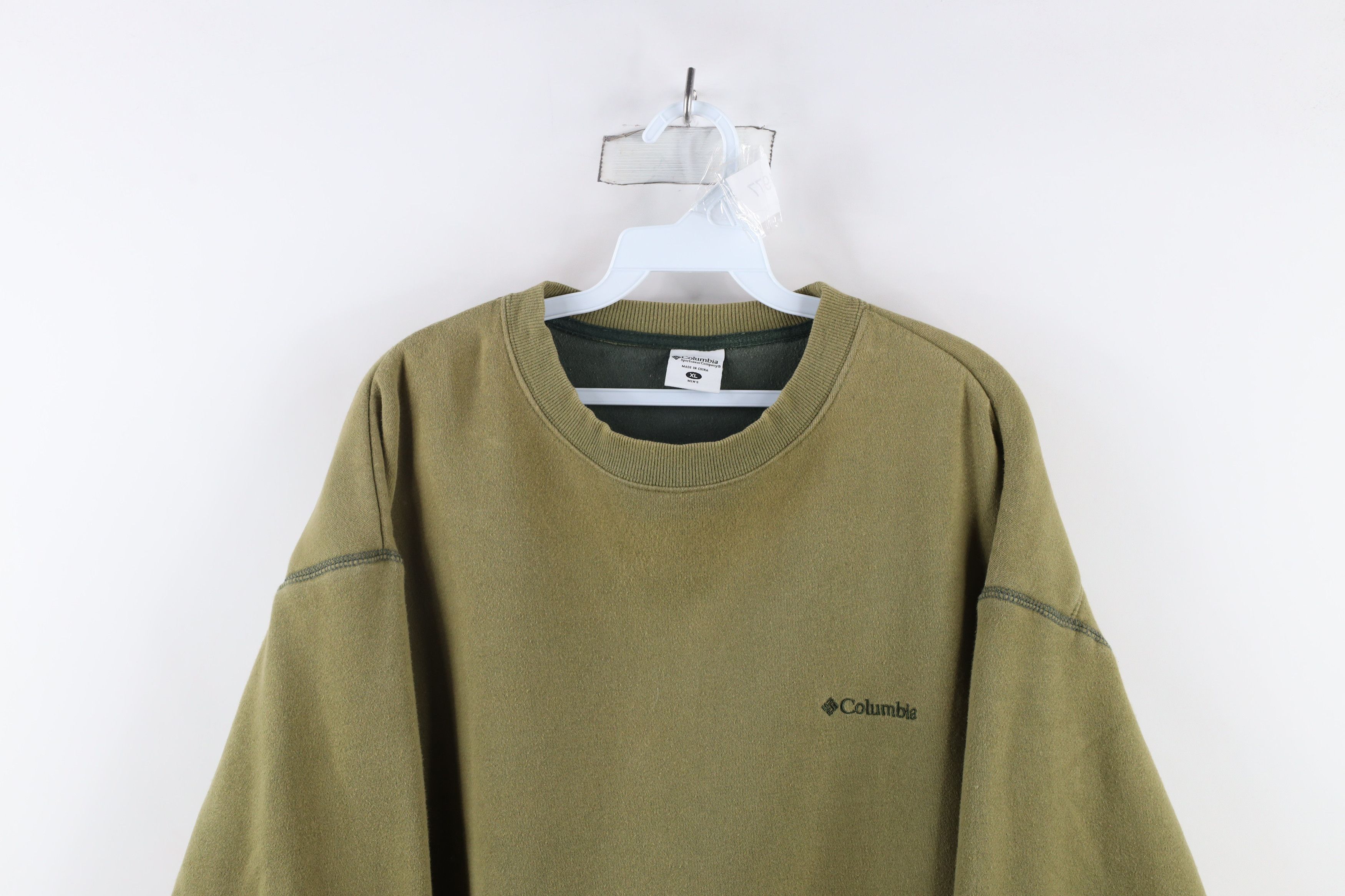 Columbia × Vintage Vintage 90s Columbia Heavyweight Crewneck Sweatshirt Green Size US XL / EU 56 / 4 - 2 Thumbnail
