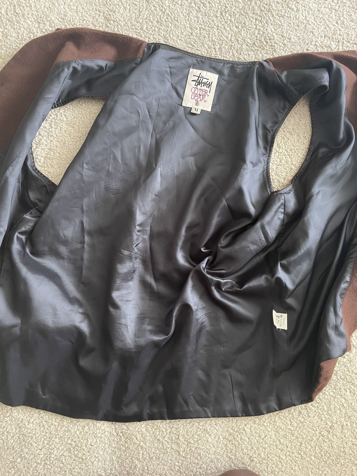 Stussy × Vintage Y-2K Vintage Stussy Outer Gear Wool Button-Up Vest Brown Size US L / EU 52-54 / 3 - 5 Thumbnail