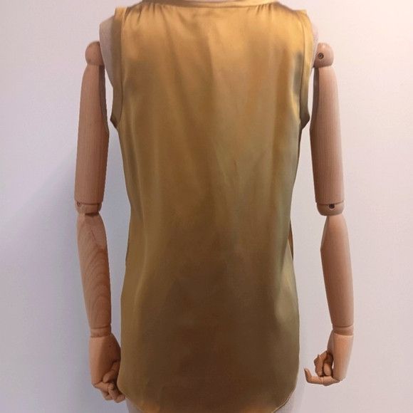 Lafayette 148 LAFAYETTE 148 Perla Luxe Silk Charmeuse Blouse - Gold Size S / US 4 / IT 40 - 7 Thumbnail
