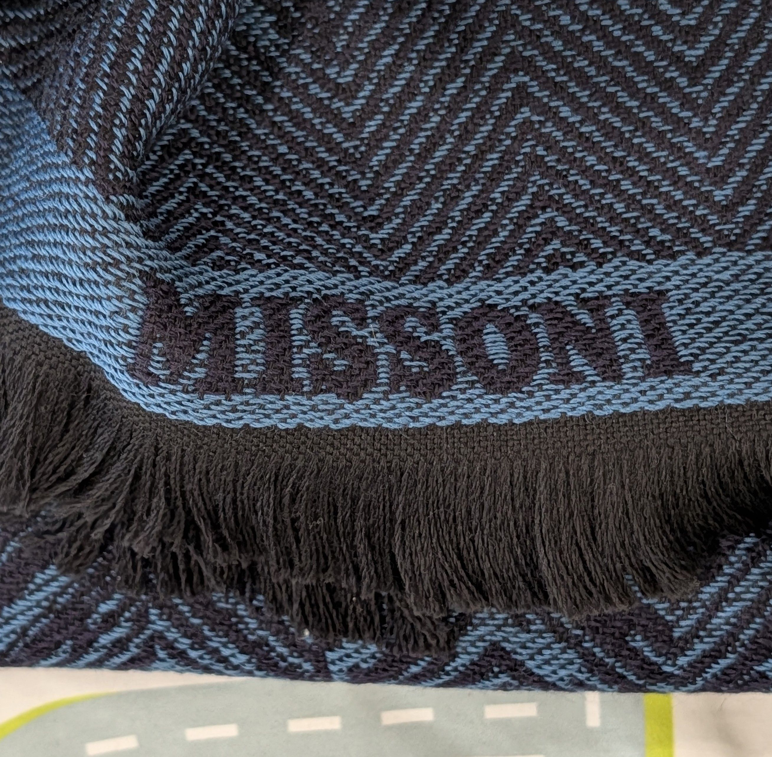 Missoni MISSONI Logo Chevron Wool Blend Scarf Blue Multi Size ONE SIZE - 3 Thumbnail