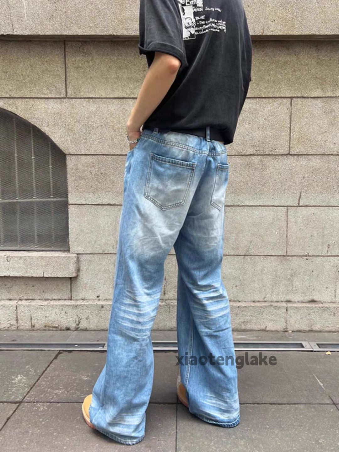 Jean Unisex washed faded cleanfit yuppie loose baggy jeans Size US 32 / EU 48 - 4 Thumbnail
