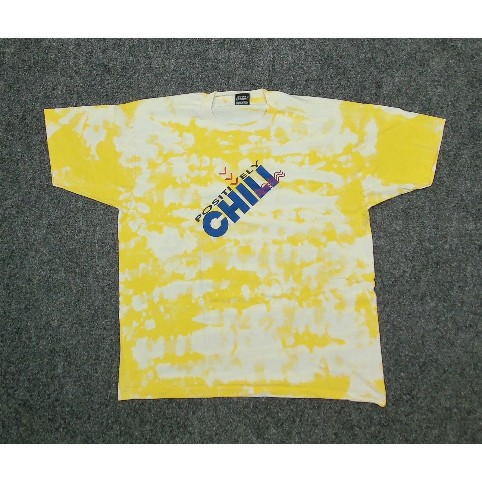 Fruit Of The Loom VTG 90s Single Stitch Tie Dye Positively Chill Tee Boxy XL Size US XL / EU 56 / 4 - 3 Thumbnail