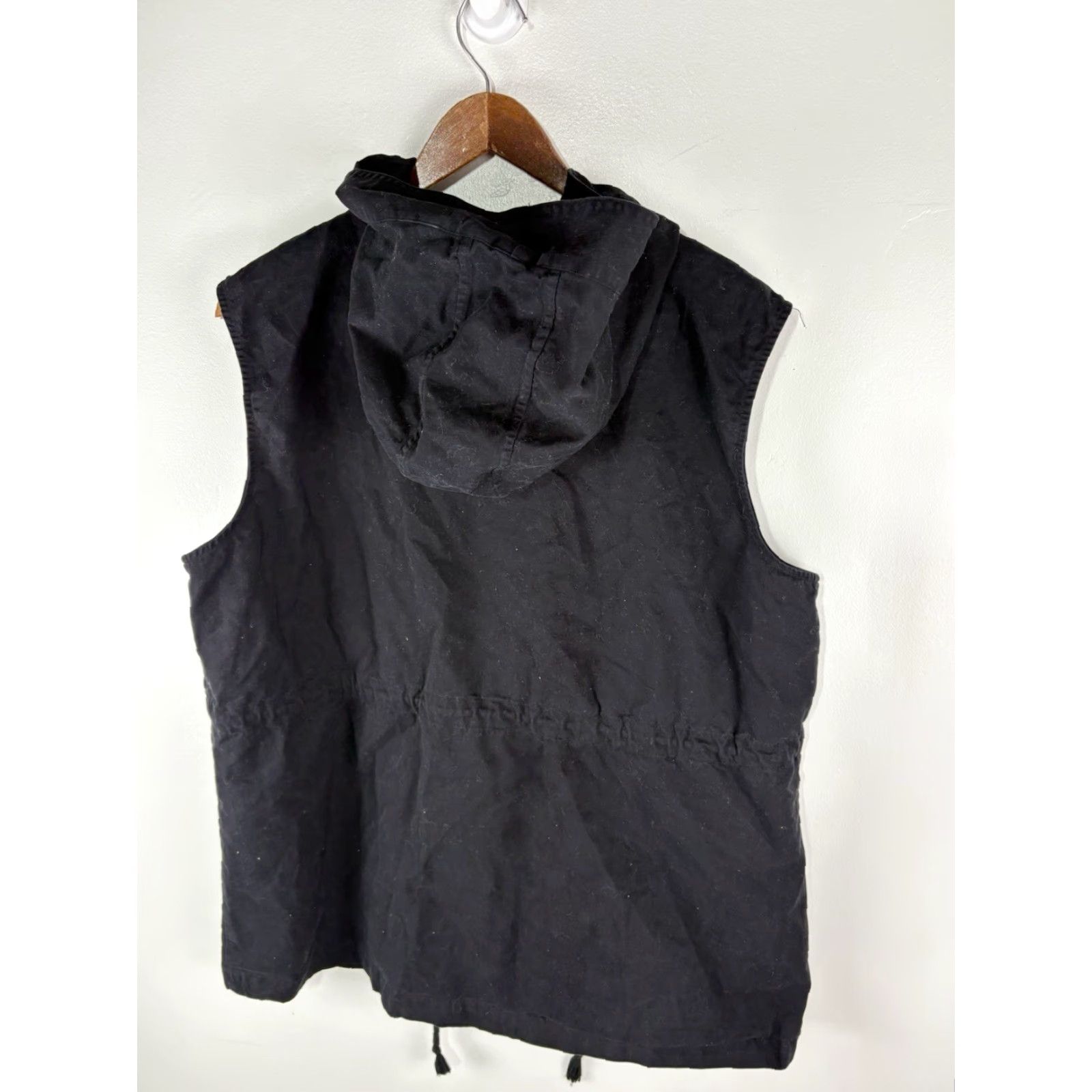Vintage VINTAGE Zenana Outfitters Utility Vest Women’s Cotton Hooded Sleeveless Size 1X Black Casual Travel Workwear Size XL / US 12-14 / IT 48-50 - 5 Thumbnail