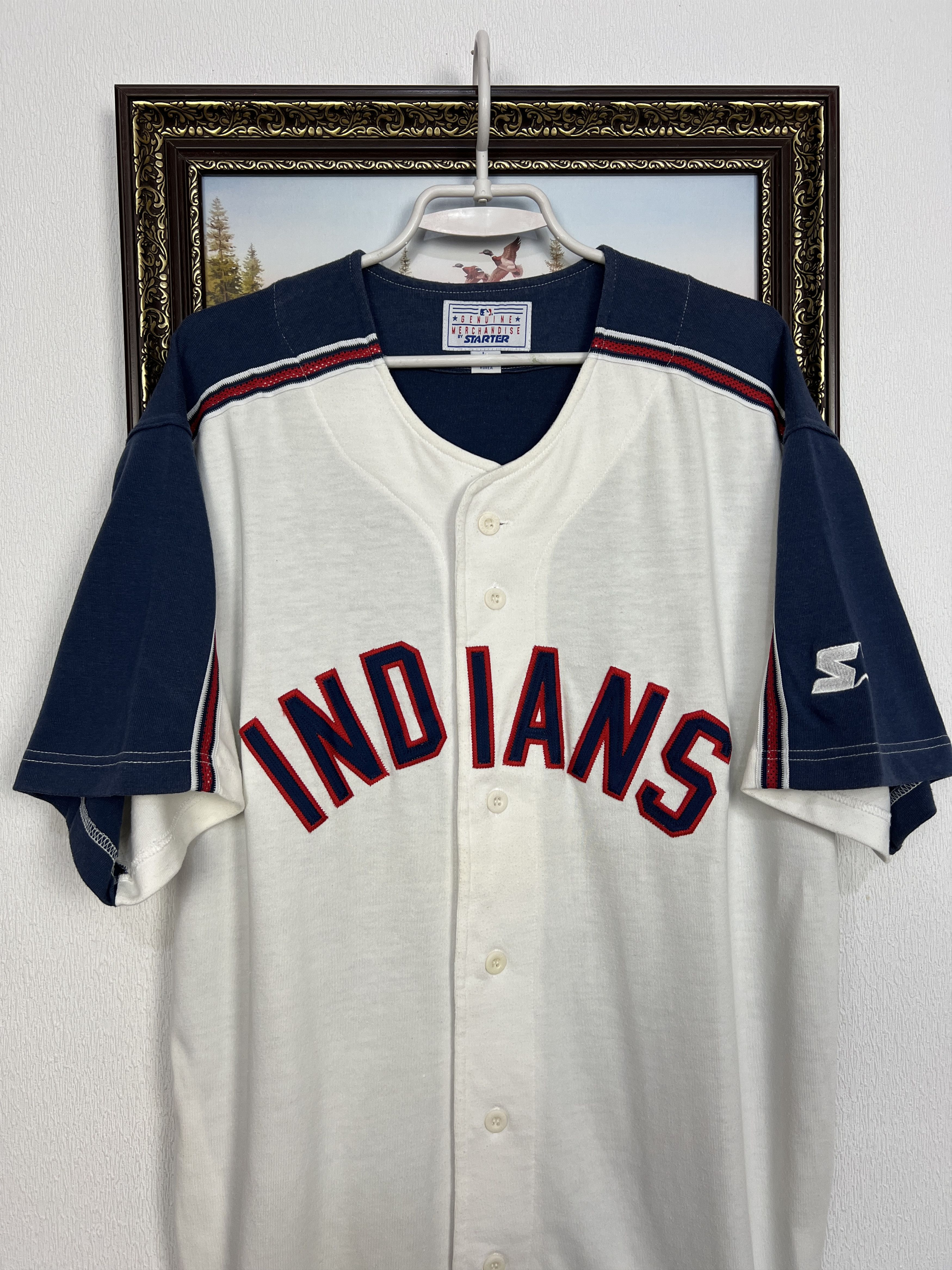 Starter Vintage 90's Cleveland Indians Baseball Jersey Trikot MLB Size US L / EU 52-54 / 3 - 2 Thumbnail