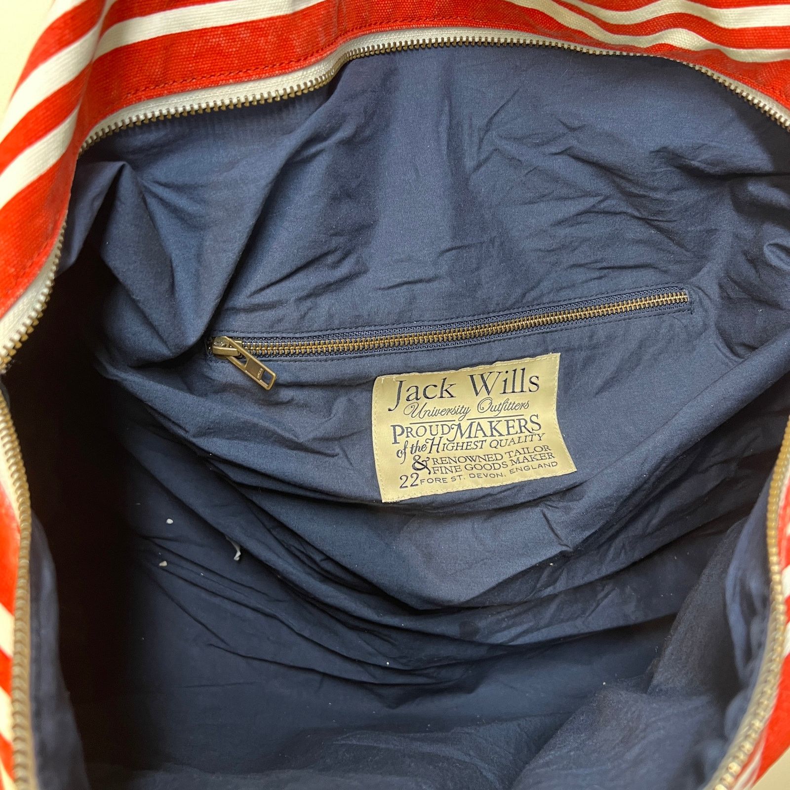 Jack Wills Jack Wills Stripe Canvas Duffle Bag Weekender Size ONE SIZE - 8 Thumbnail