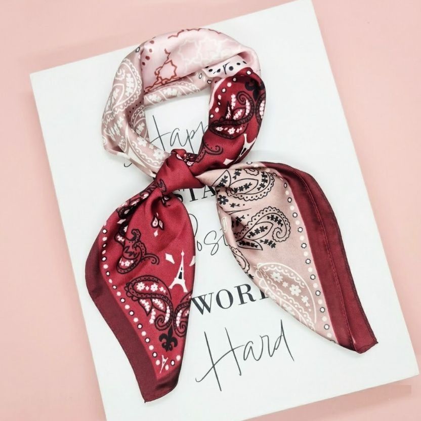 Other Patchwork Print Silk Appearance Square Scarf Stylish & Versa Size ONE SIZE - 1 Thumbnail