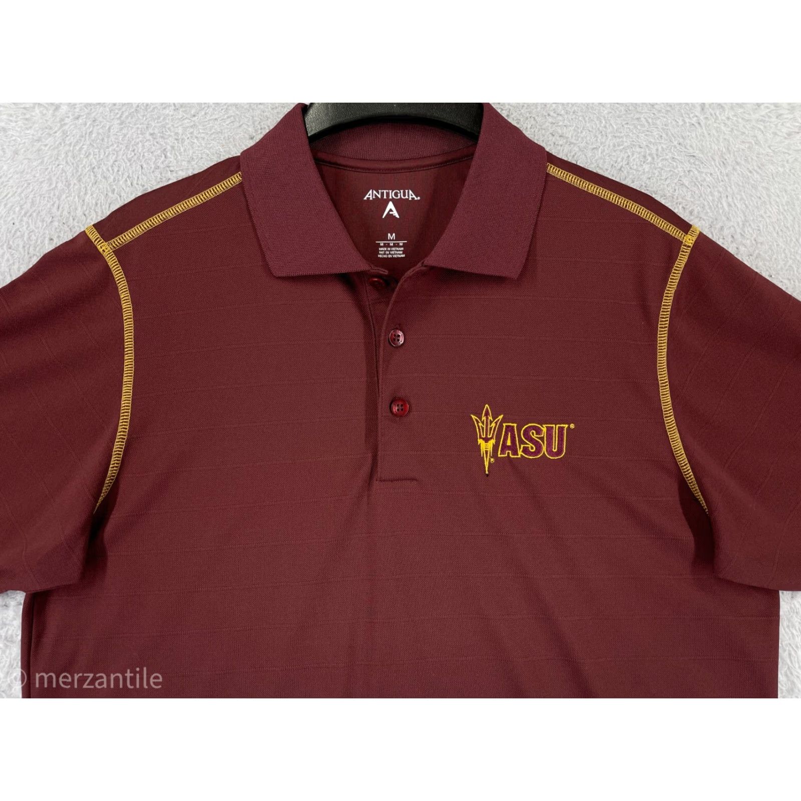 Vintage VINTAGE Antigua ASU Polo Shirt Mens M Red Polyester Shirt Men Polo Red Arizona State University Sun Devils Golf Sports University Decade 90s Size US M / EU 48-50 / 2 - 5 Thumbnail