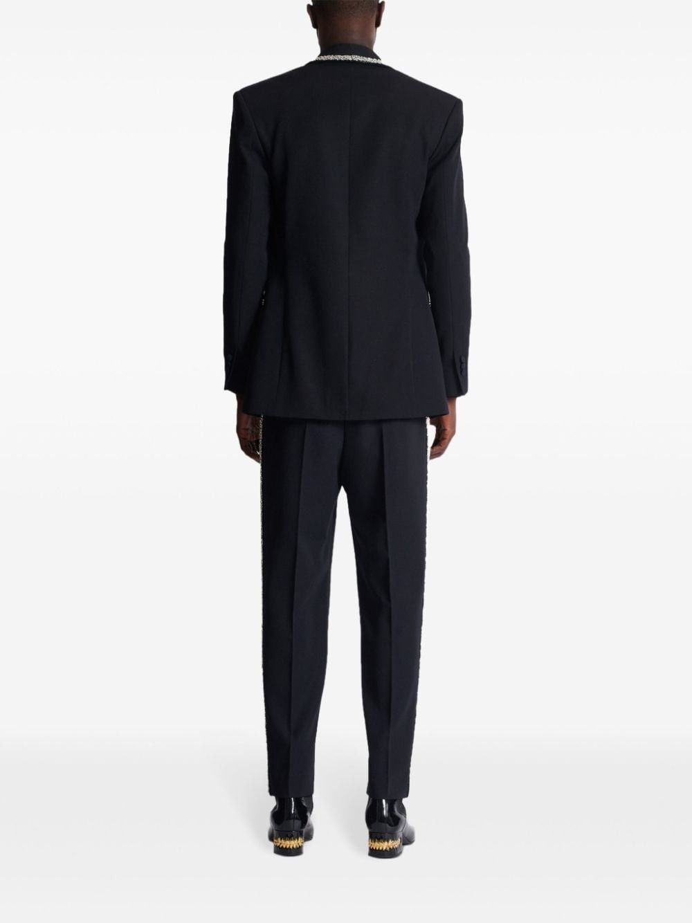 Balmain Balmain Grain De Poudre Jacket with Embroidered Collar Size 52R - 3 Thumbnail